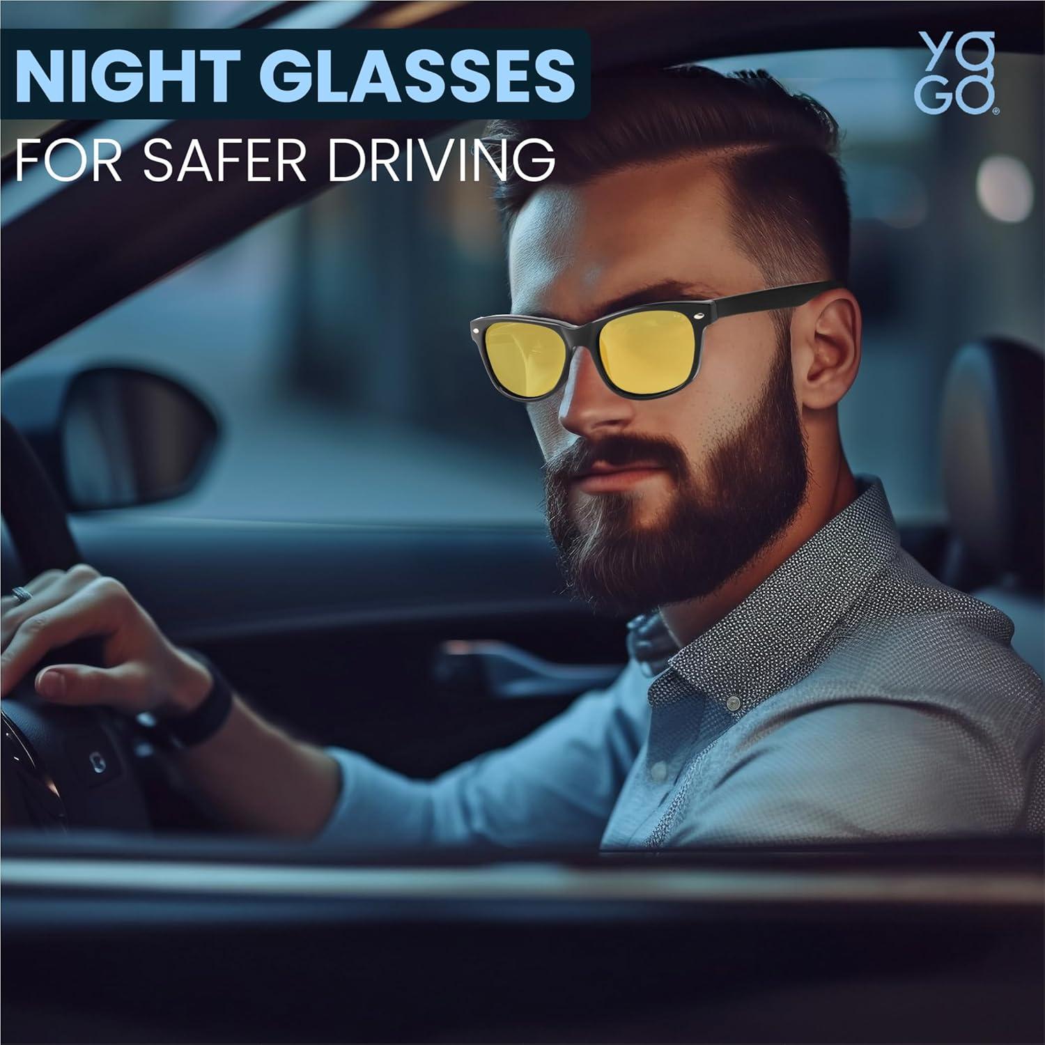 Gafas de Conducir de Noche Yogo Vision - Paquete de 3 Unisex