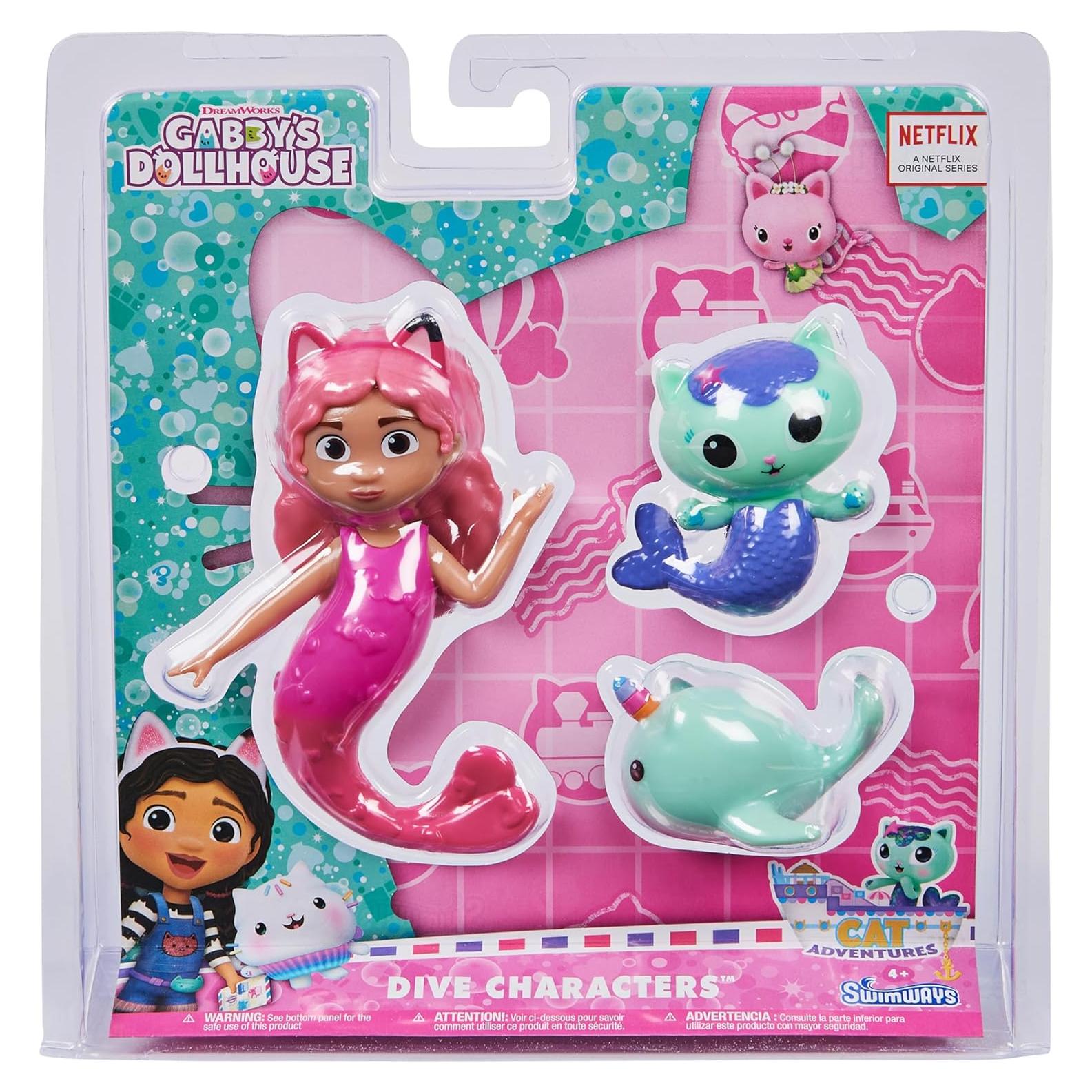 Personajes de Buceo Gabby's Dollhouse SwimWays 3-Pack