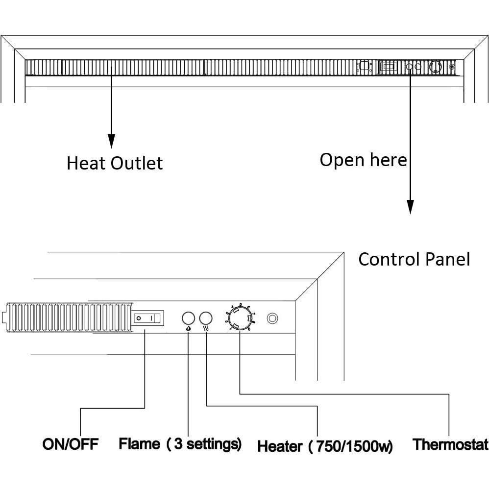 Insertar Chimenea Eléctrica RICHFLAME Gavin 750/1500W Negro