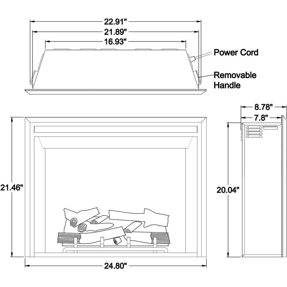 Insertar Chimenea Eléctrica RICHFLAME Gavin 750/1500W Negro