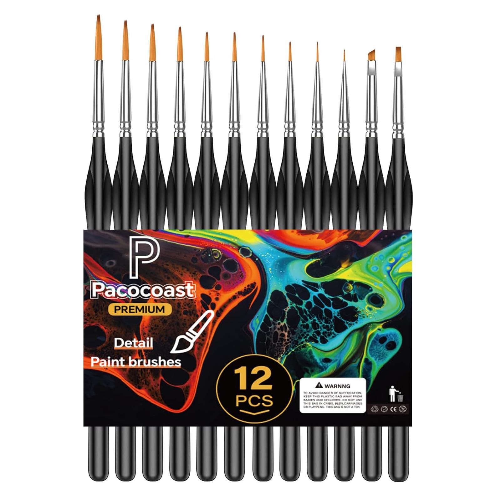 Juego de 12 Pinceles Miniatura Pacocoast Detalle Fino
