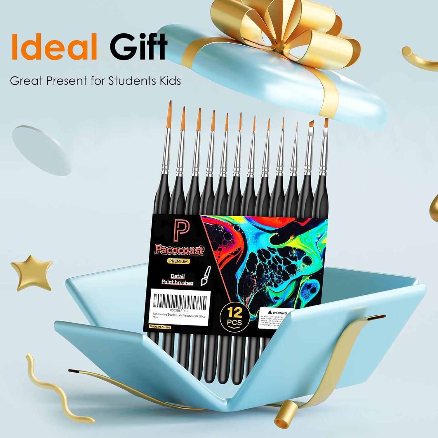 Juego de 12 Pinceles Miniatura Pacocoast Detalle Fino