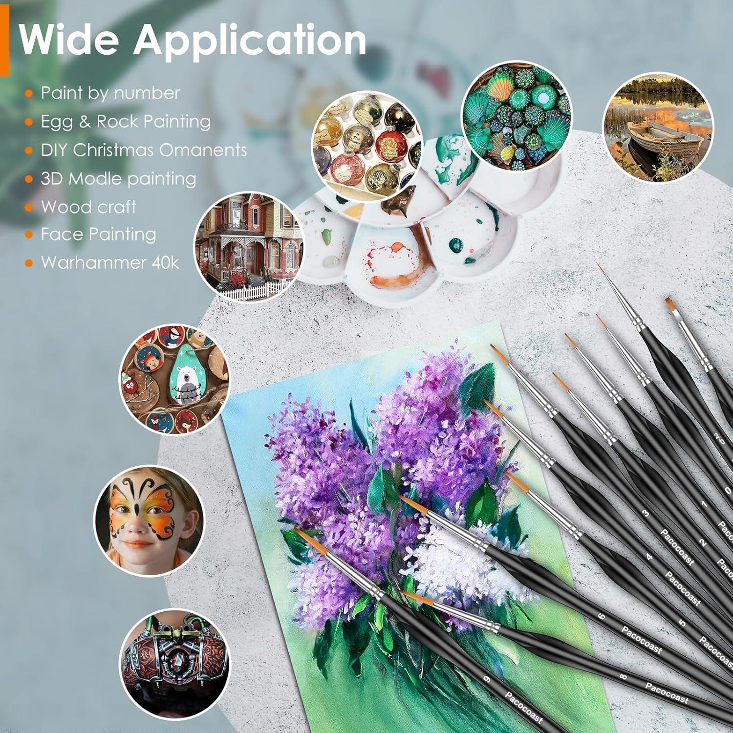 Juego de 12 Pinceles Miniatura Pacocoast Detalle Fino