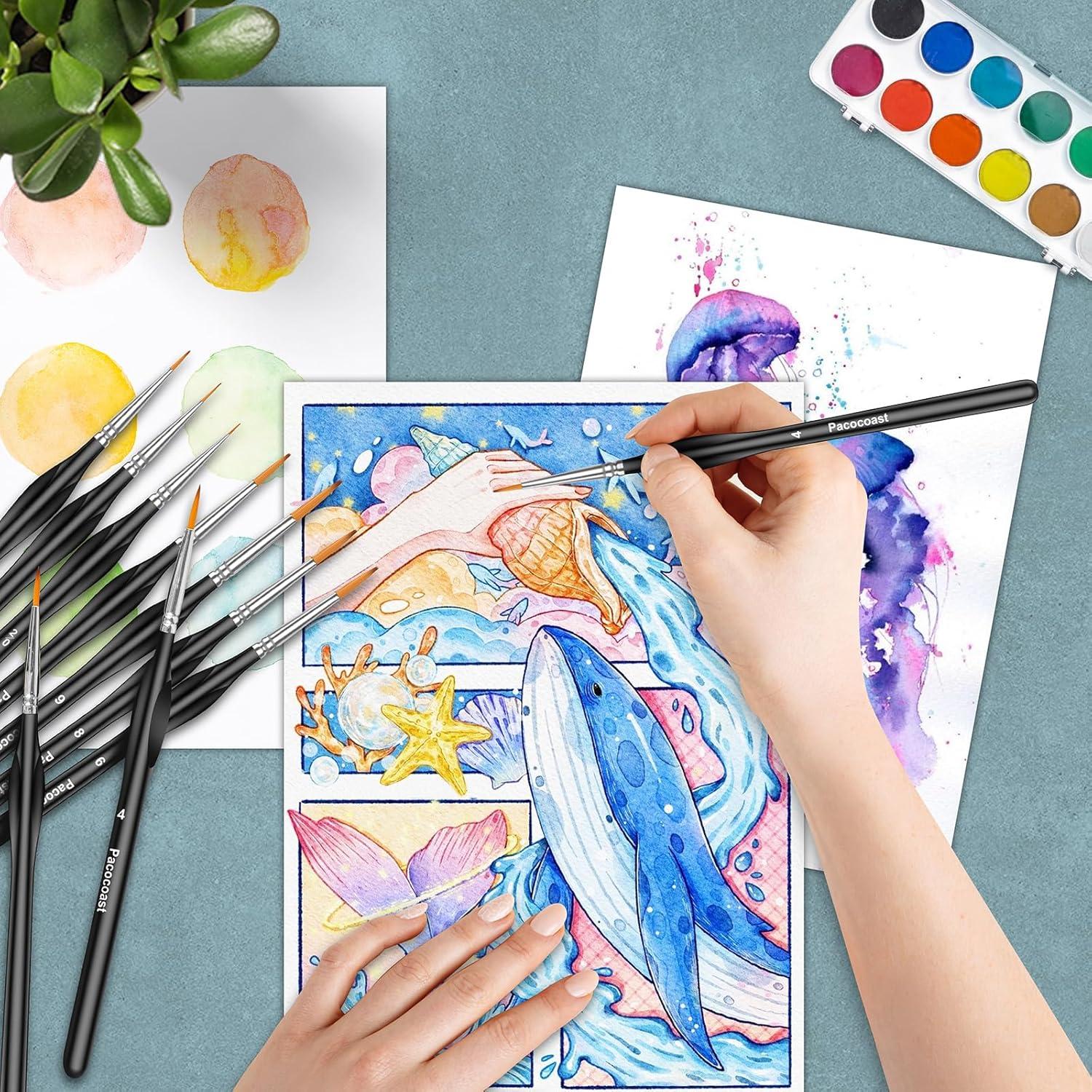 Juego de 12 Pinceles Miniatura Pacocoast Detalle Fino