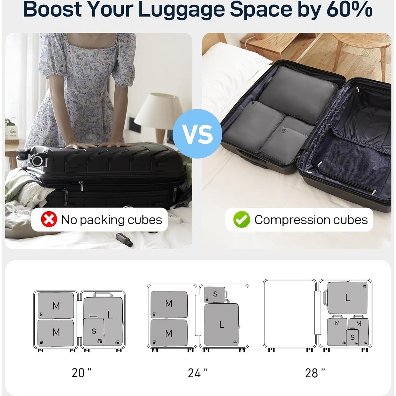 Cubos de Empaque EPICKA 4 Piezas Ultra-Ligeros y Resistentes