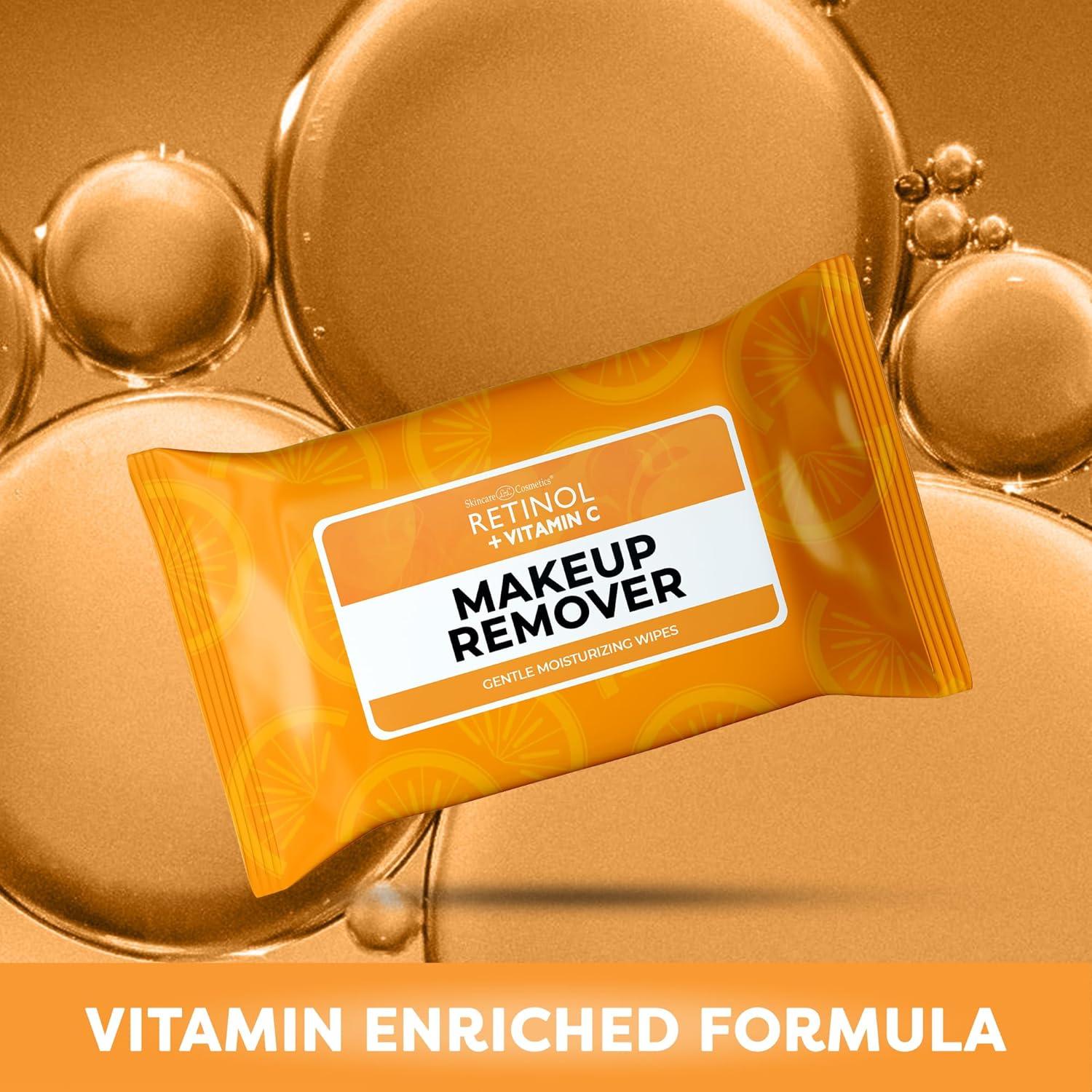 Toallitas Desmaquillantes Retinol + Vitamina C - 30 Piezas