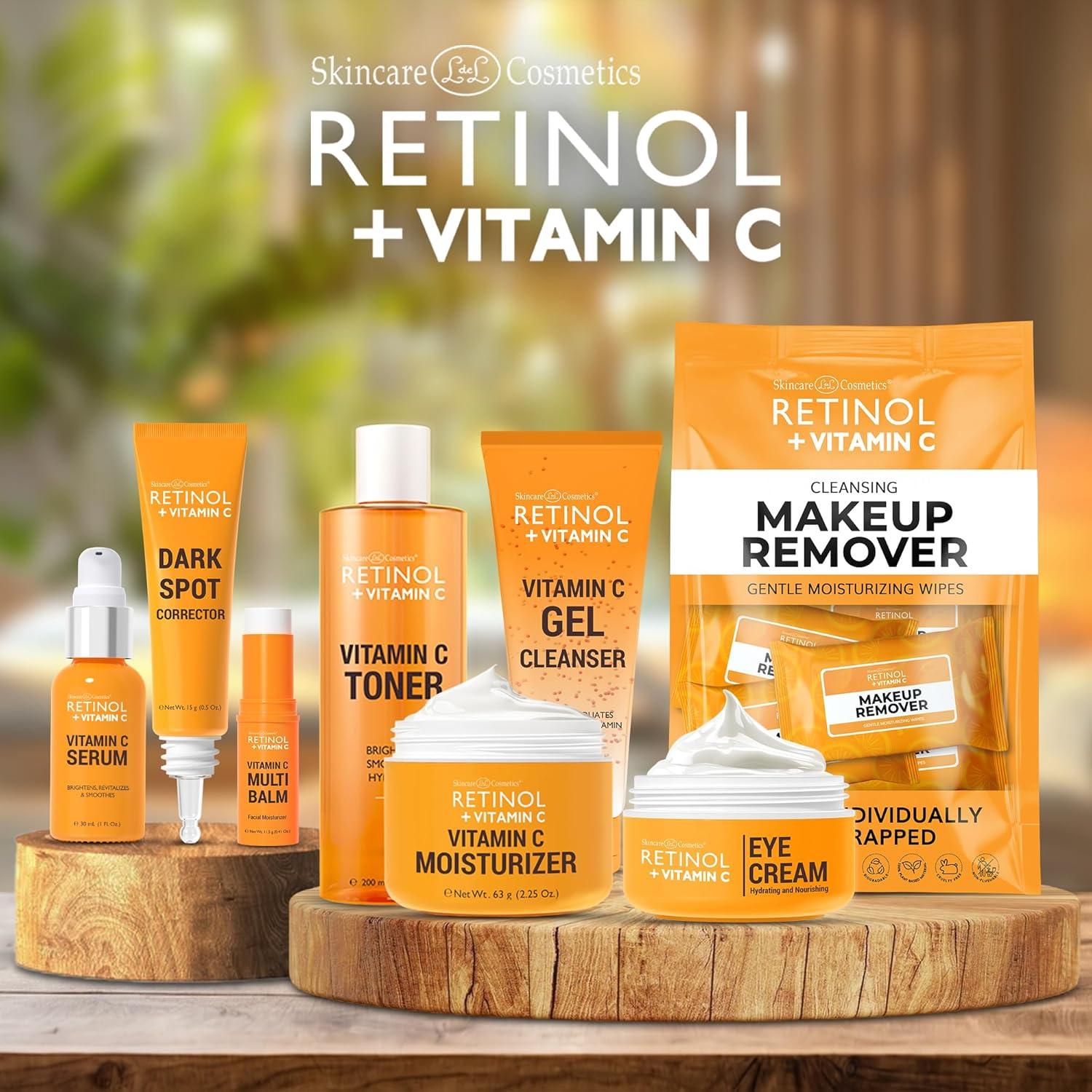 Toallitas Desmaquillantes Retinol + Vitamina C - 30 Piezas