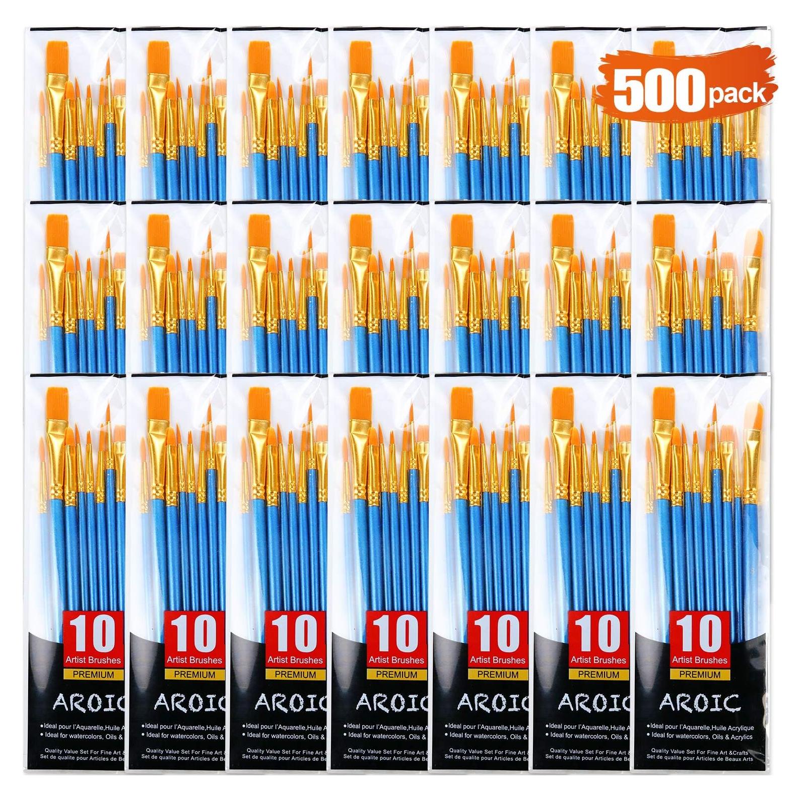 Juego de Pinceles AROIC 500 Piezas Nylon para Pintura