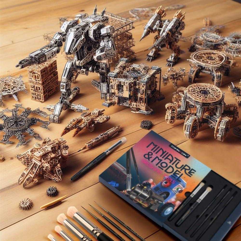 Set de Pinceles Secos Transon 8 Piezas para Miniaturas