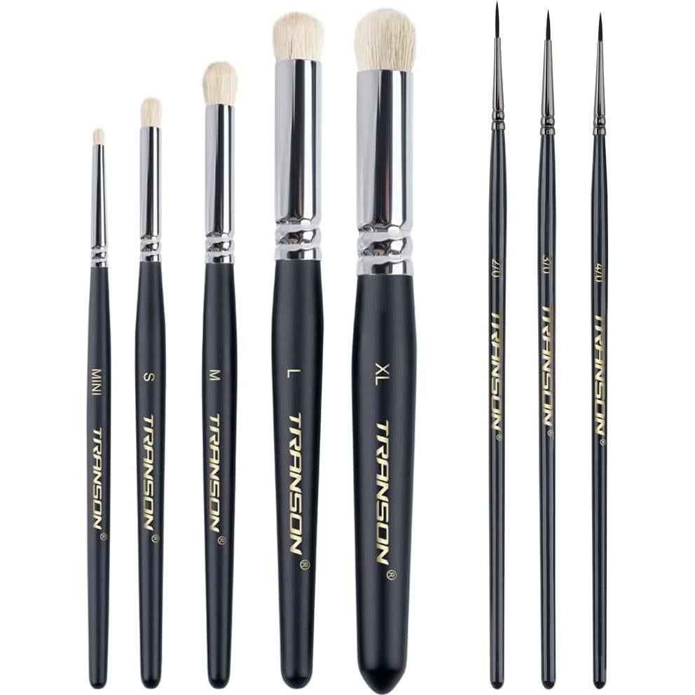 Set de Pinceles Secos Transon 8 Piezas para Miniaturas