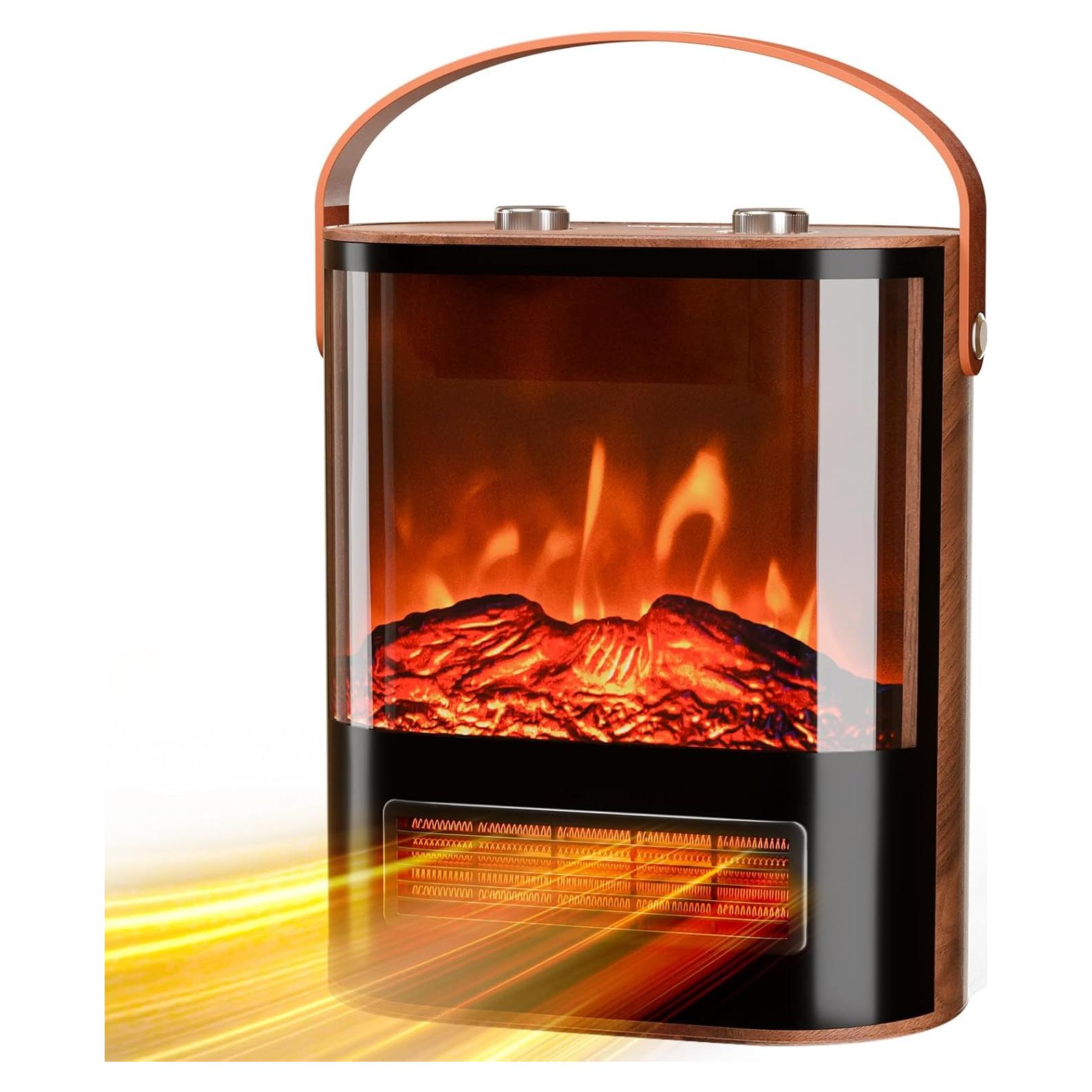 Calefactor Eléctrico ROVSUN HT1908Pro 1500W con Llama 3D