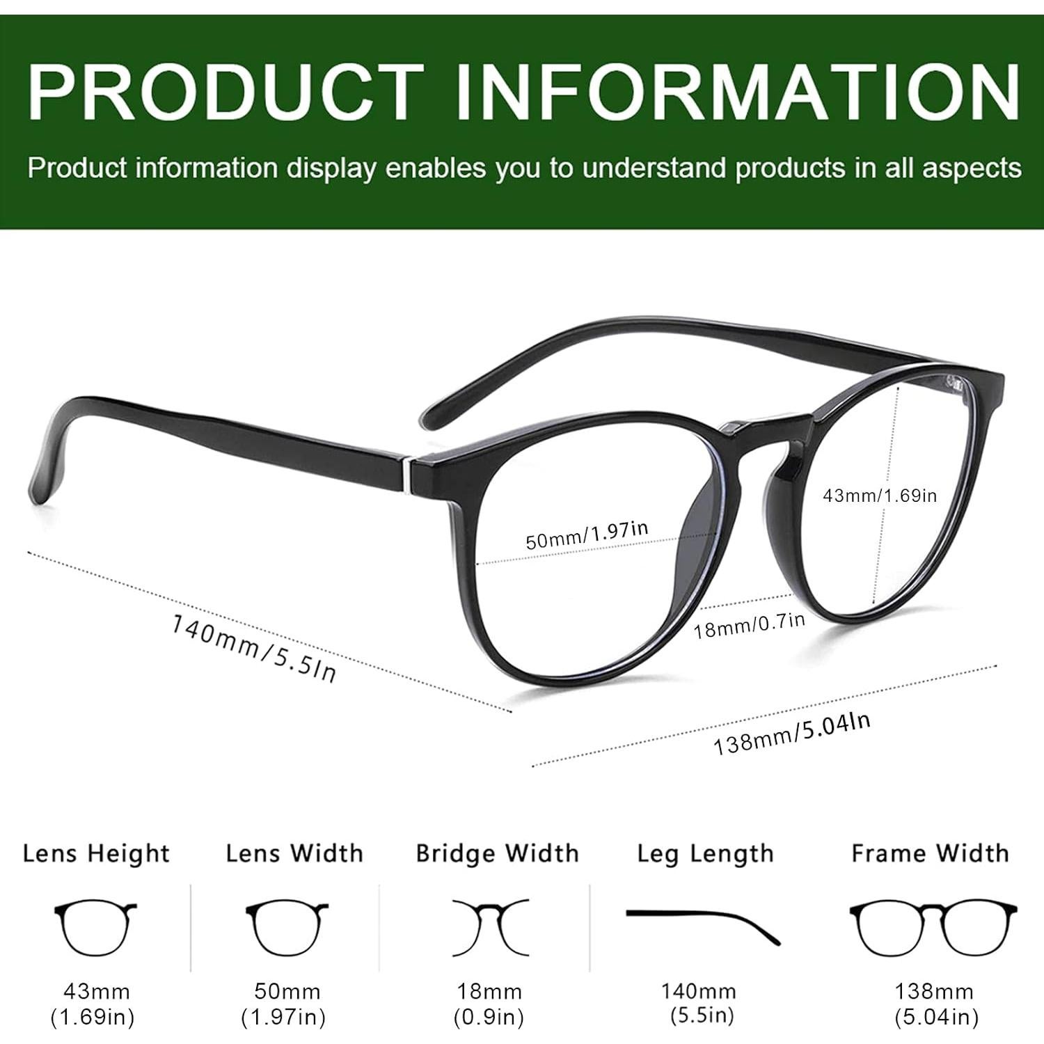 Gafas Anti Luz Azul Przene 3 Pack Unisex Retro