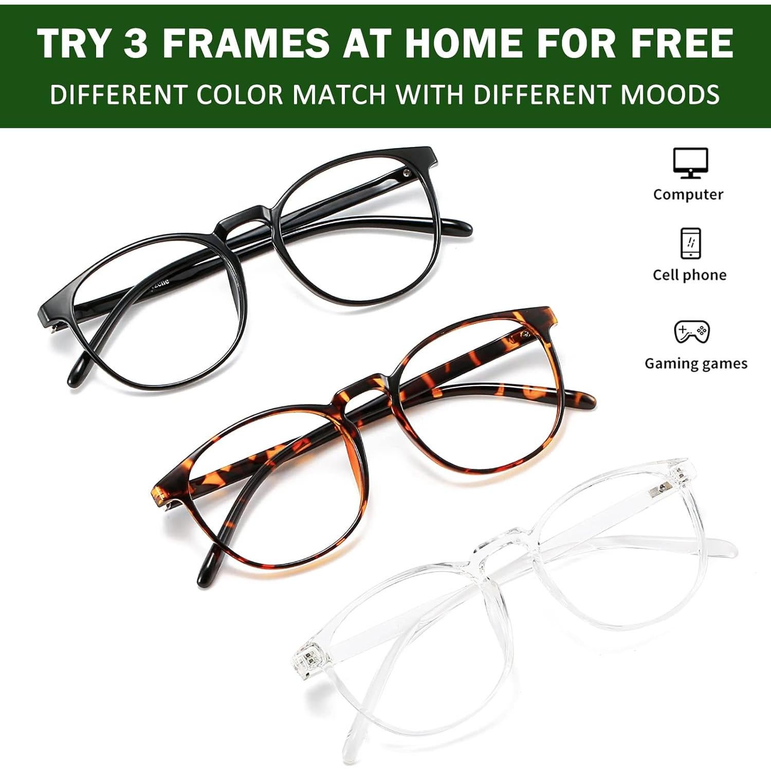 Gafas Anti Luz Azul Przene 3 Pack Unisex Retro