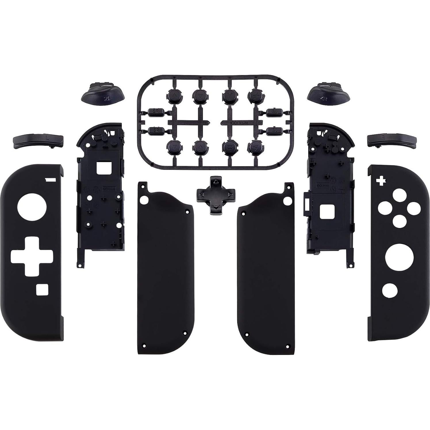Carcasa Joy-Con eXtremeRate Negra con Botones D-Pad para Nintendo Switch