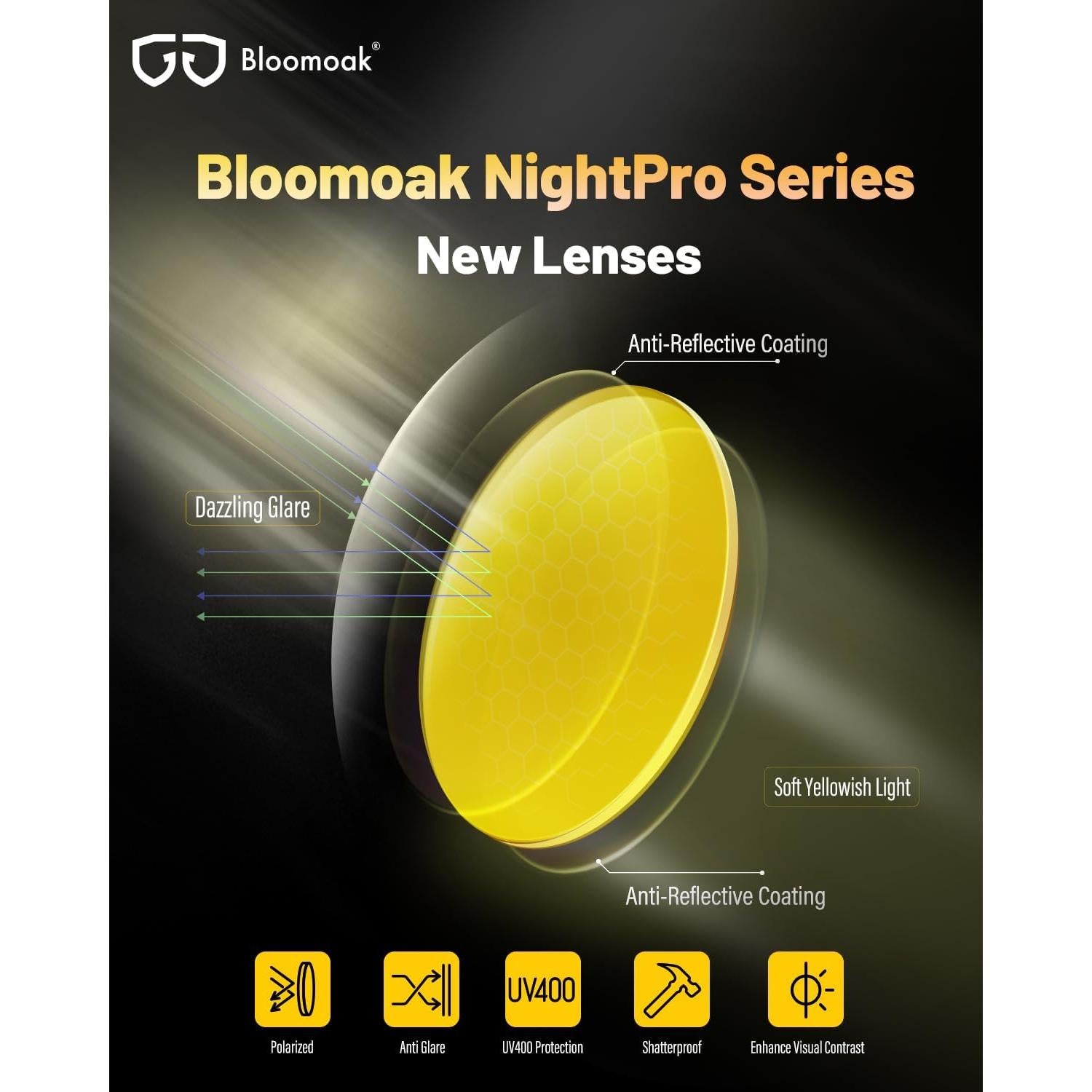 Gafas para Conducir de Noche Bloomoak Fit Over Polarizadas