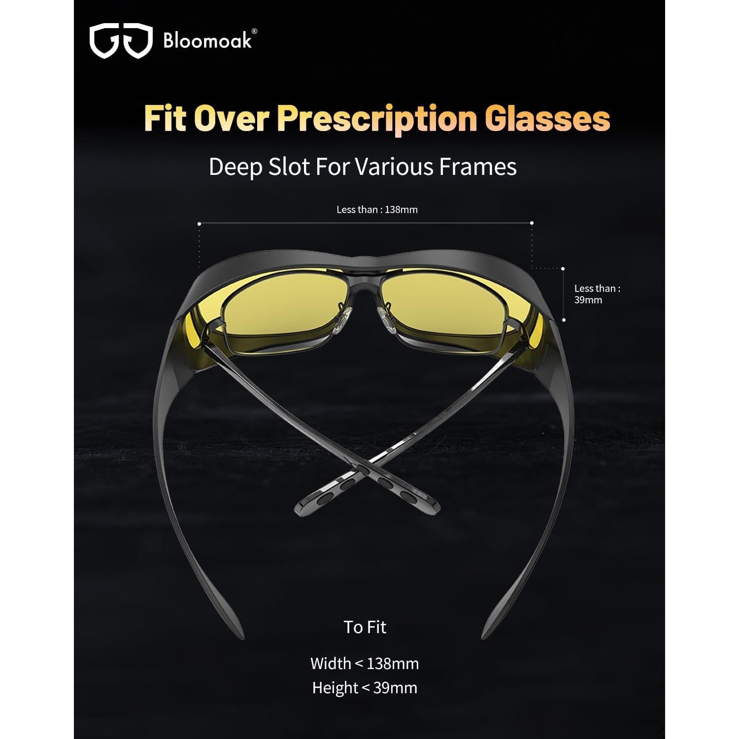 Gafas para Conducir de Noche Bloomoak Fit Over Polarizadas