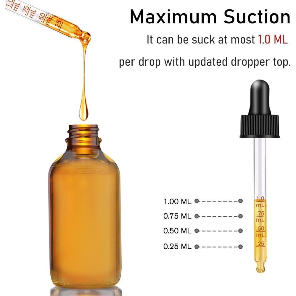 Botellas de gotero de vidrio ámbar 2 oz - Bumobum - Paquete de 2