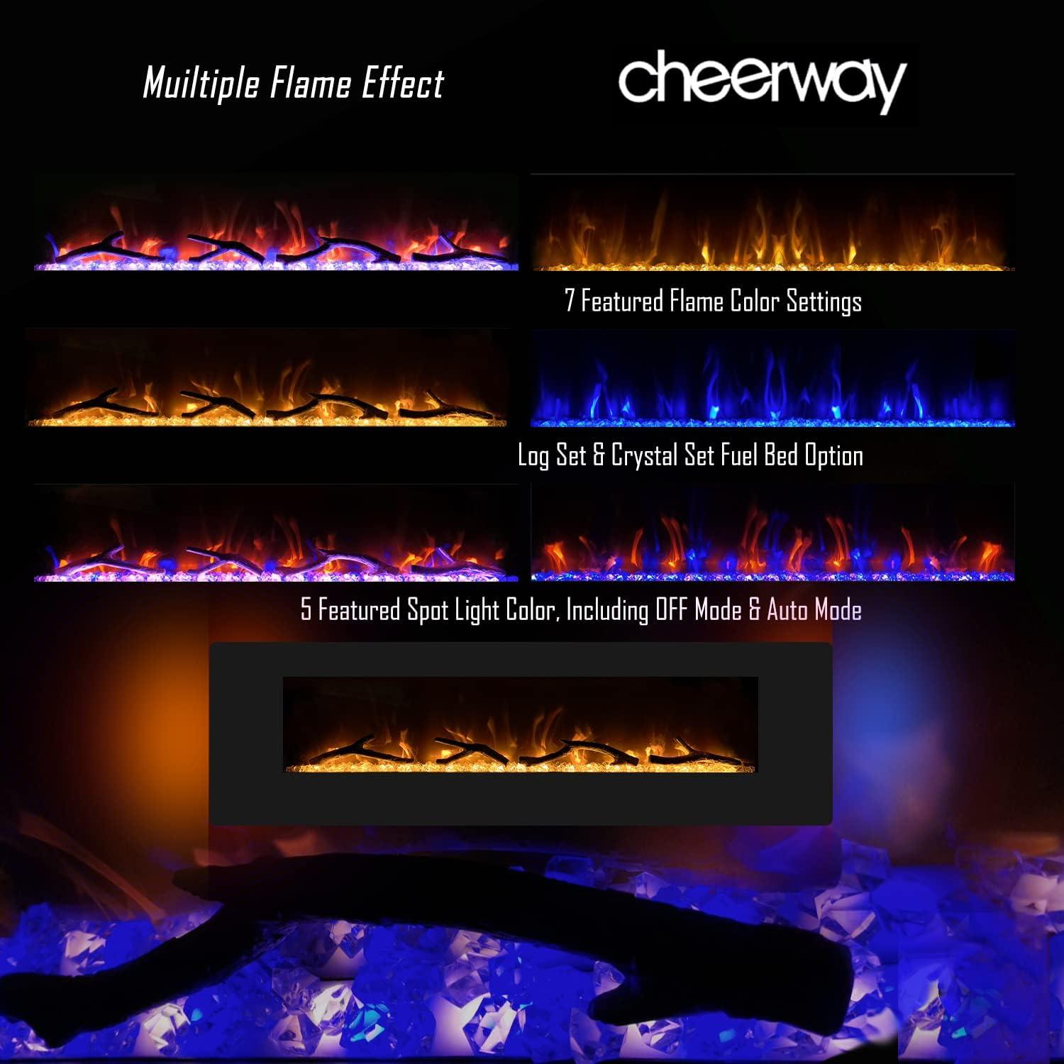 Chimenea Eléctrica Cheerway 106.6 cm con Altavoz Bluetooth