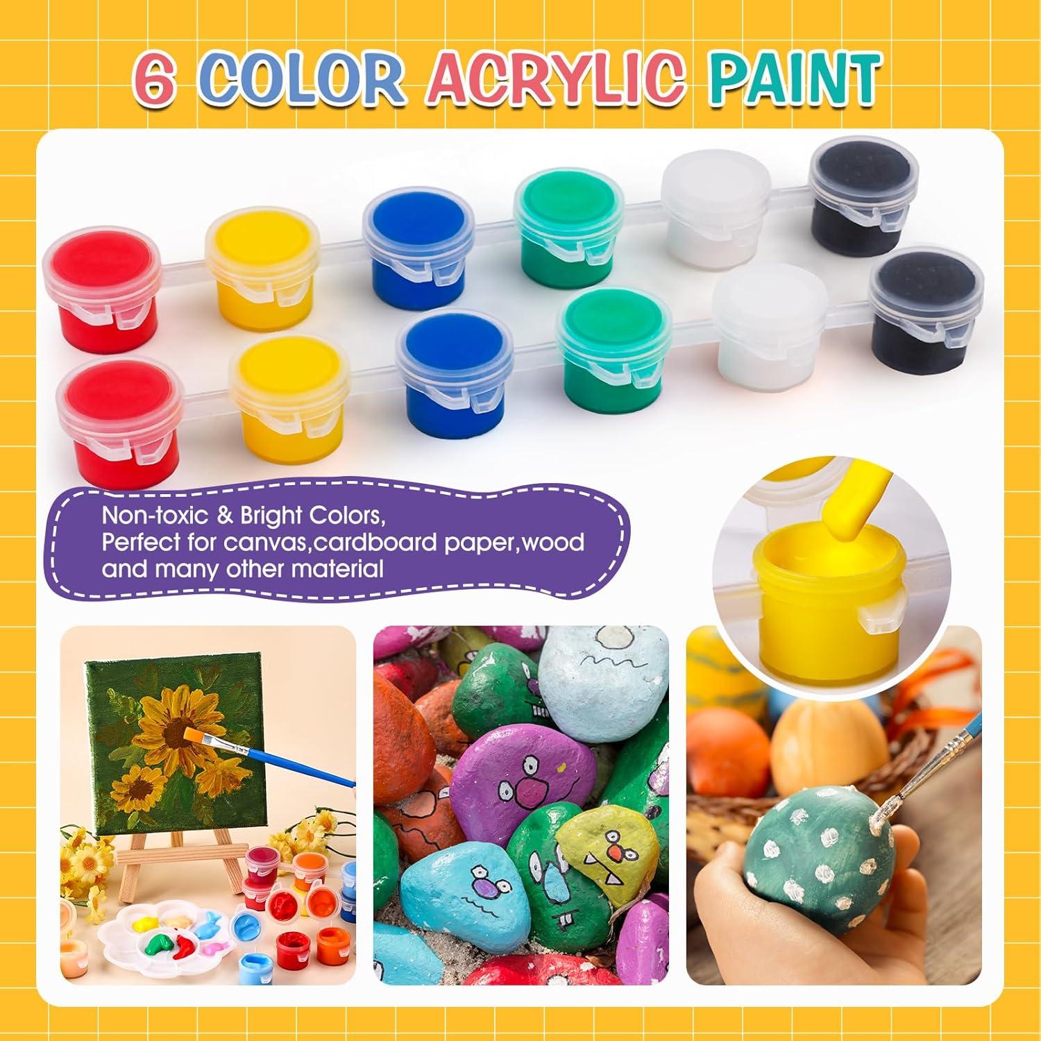 Kit de Pintura Acrílica ESRICH 5 Sets Mini Lienzos 10,16 cm