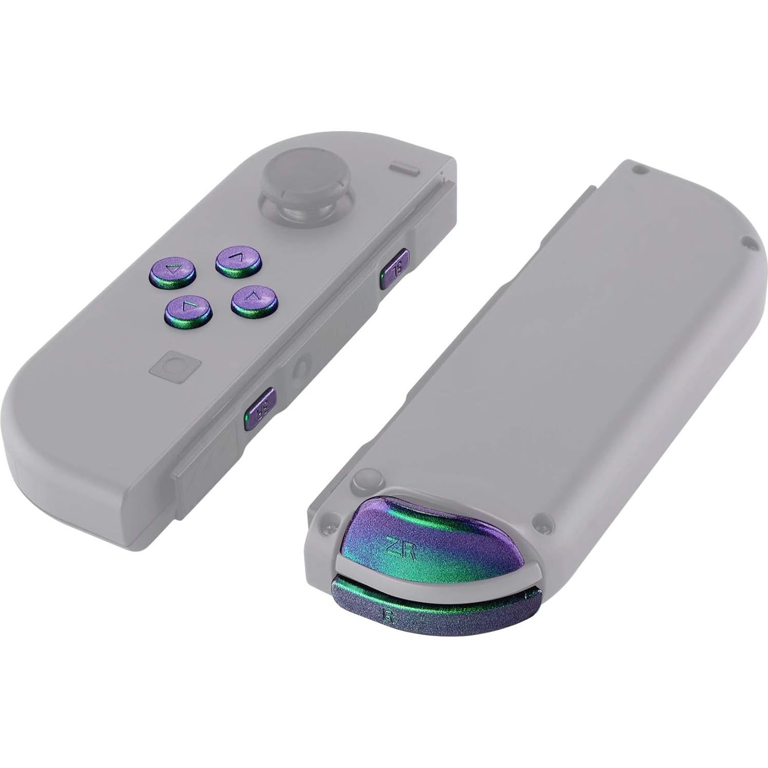 Juego de Botones eXtremeRate Camaleón Verde Púrpura para JoyCon