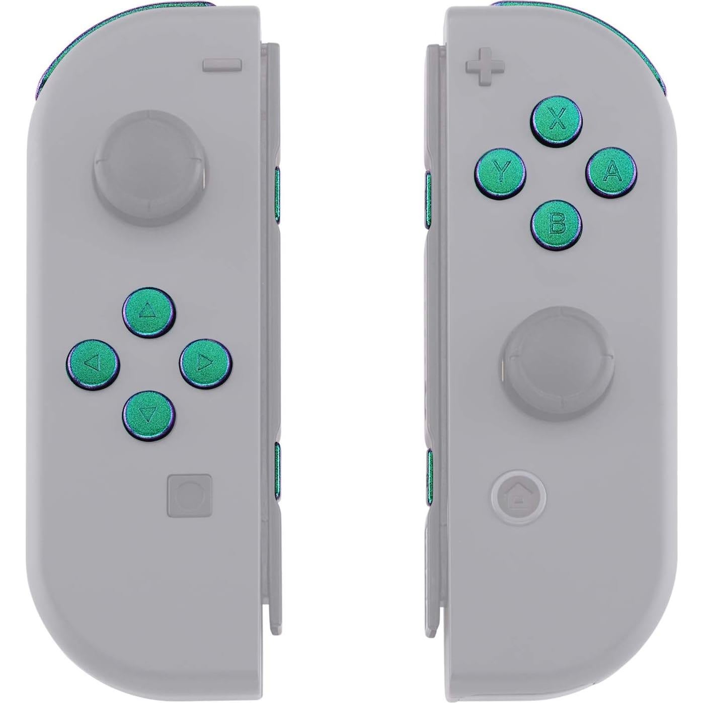 Juego de Botones eXtremeRate Camaleón Verde Púrpura para JoyCon