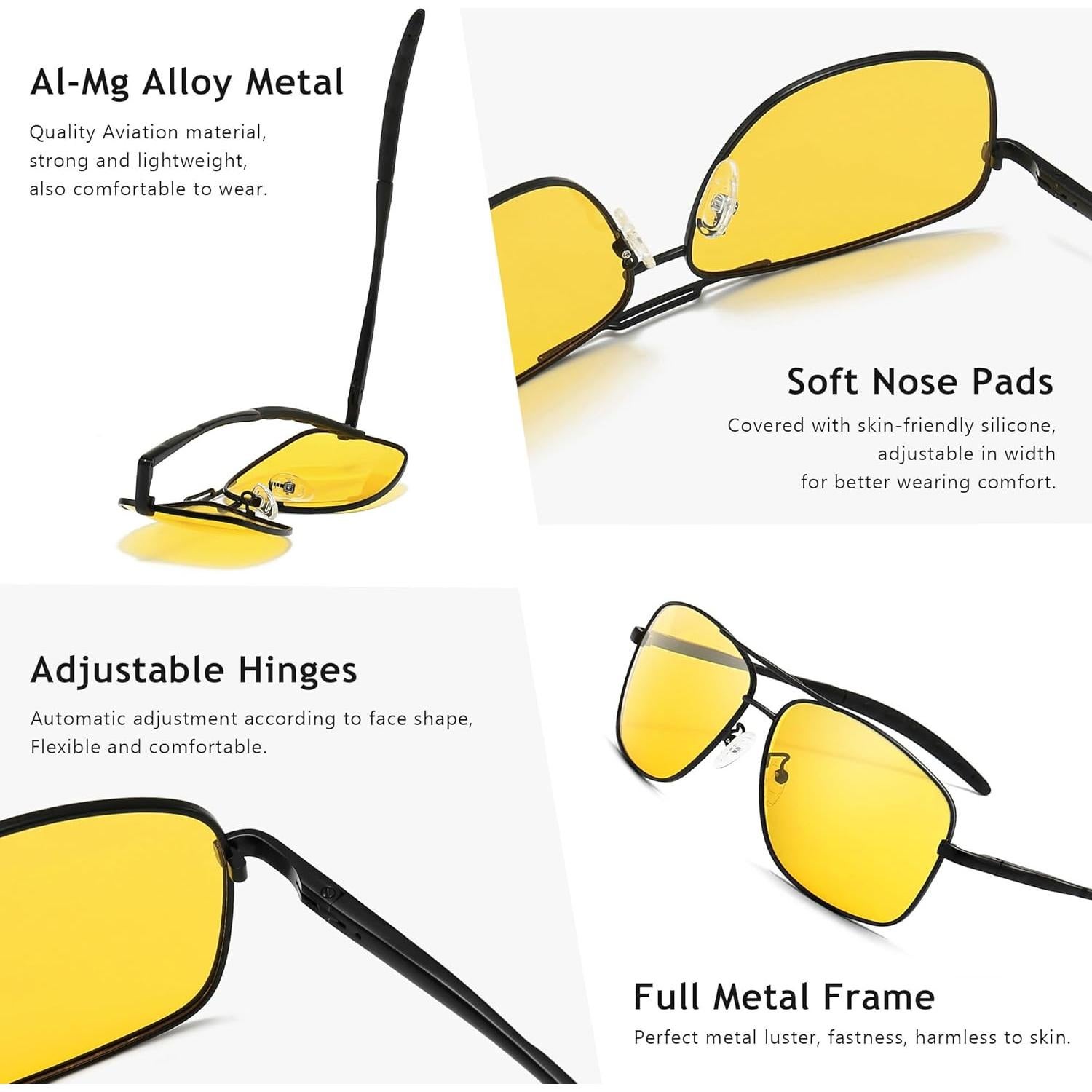 Gafas de sol polarizadas SUNGAIT para hombres, lente amarilla