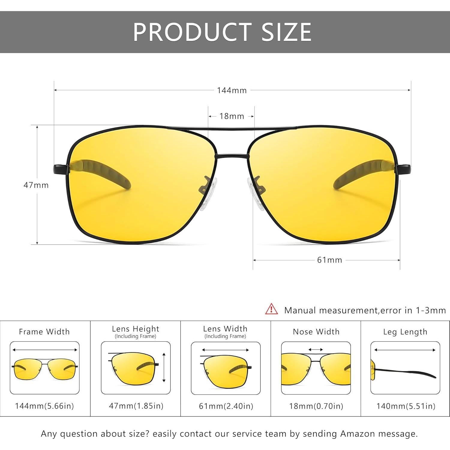 Gafas de sol polarizadas SUNGAIT para hombres, lente amarilla