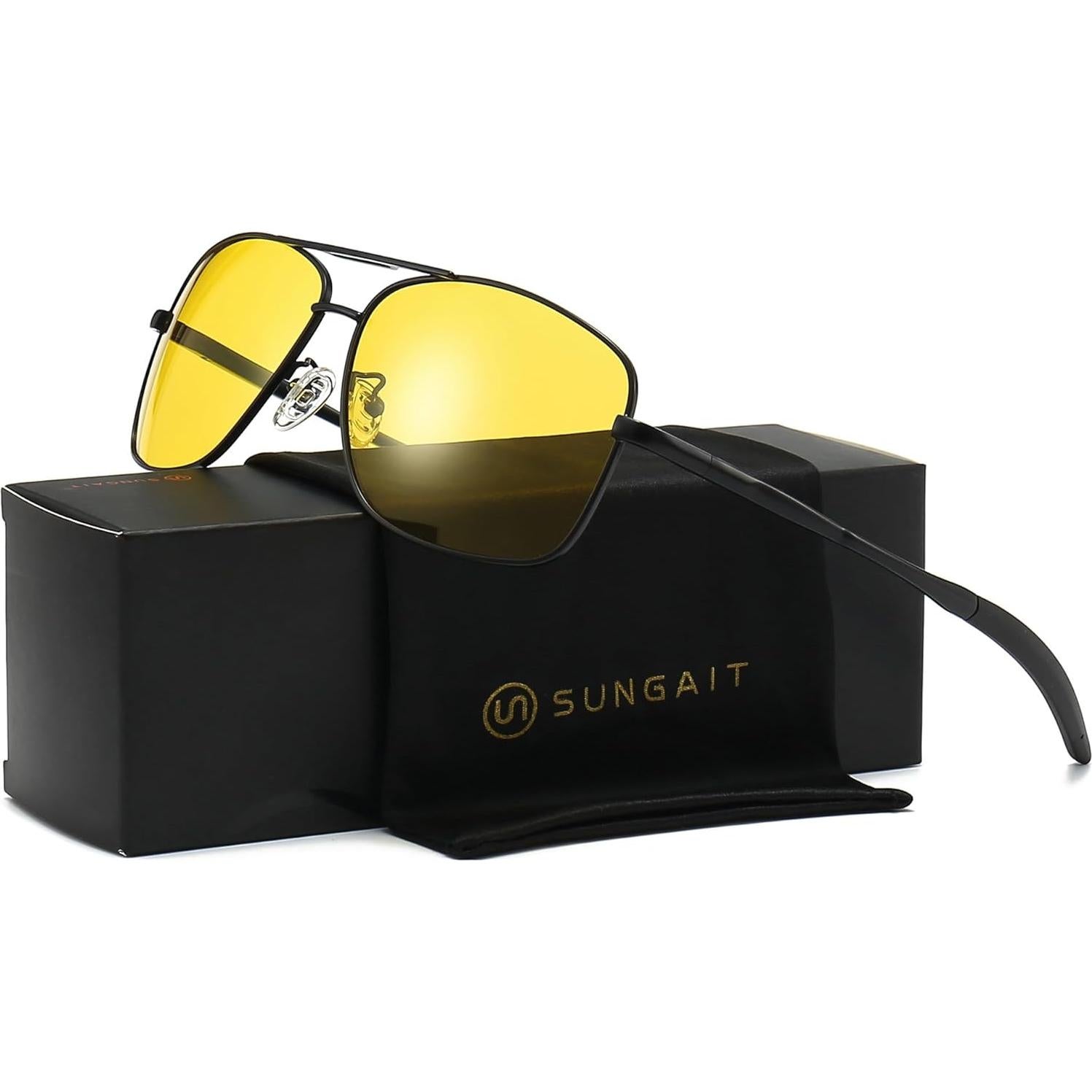 Gafas de sol polarizadas SUNGAIT para hombres, lente amarilla