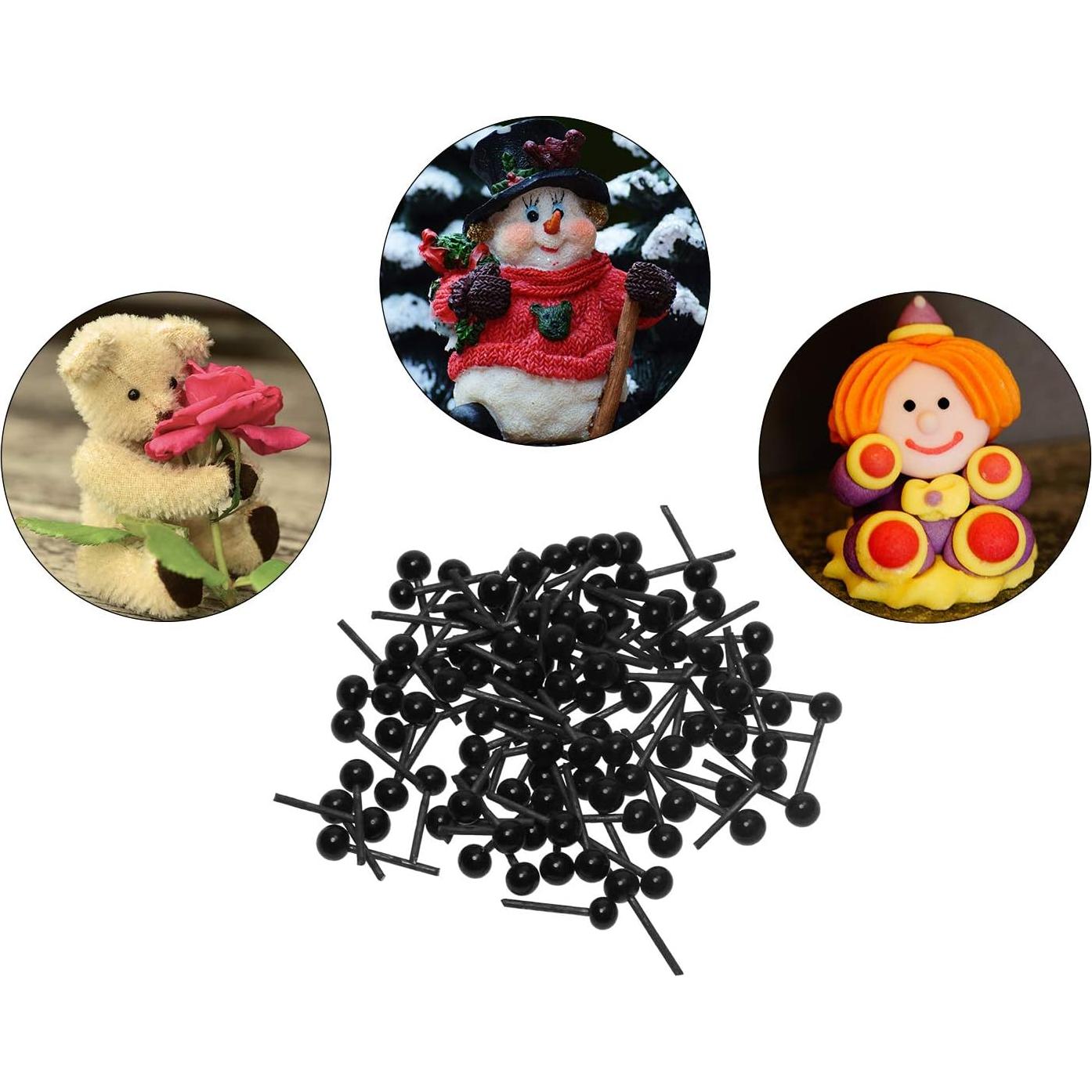 Ojos de Vidrio Mini Skater 2.8/3.2/4mm 300Pcs Negro