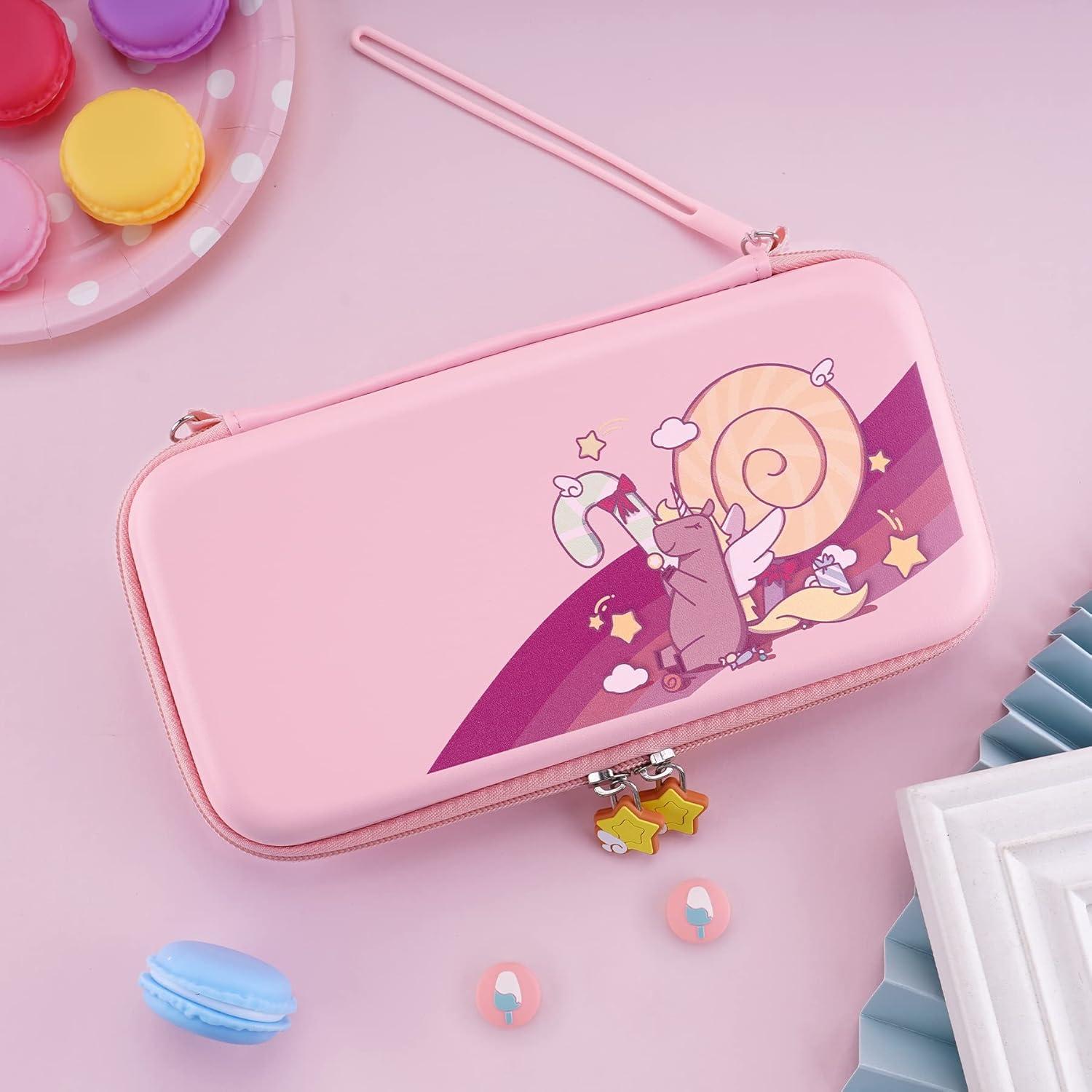 Funda de Transporte Dura eXtremeRate para Nintendo Switch Lite Rosa