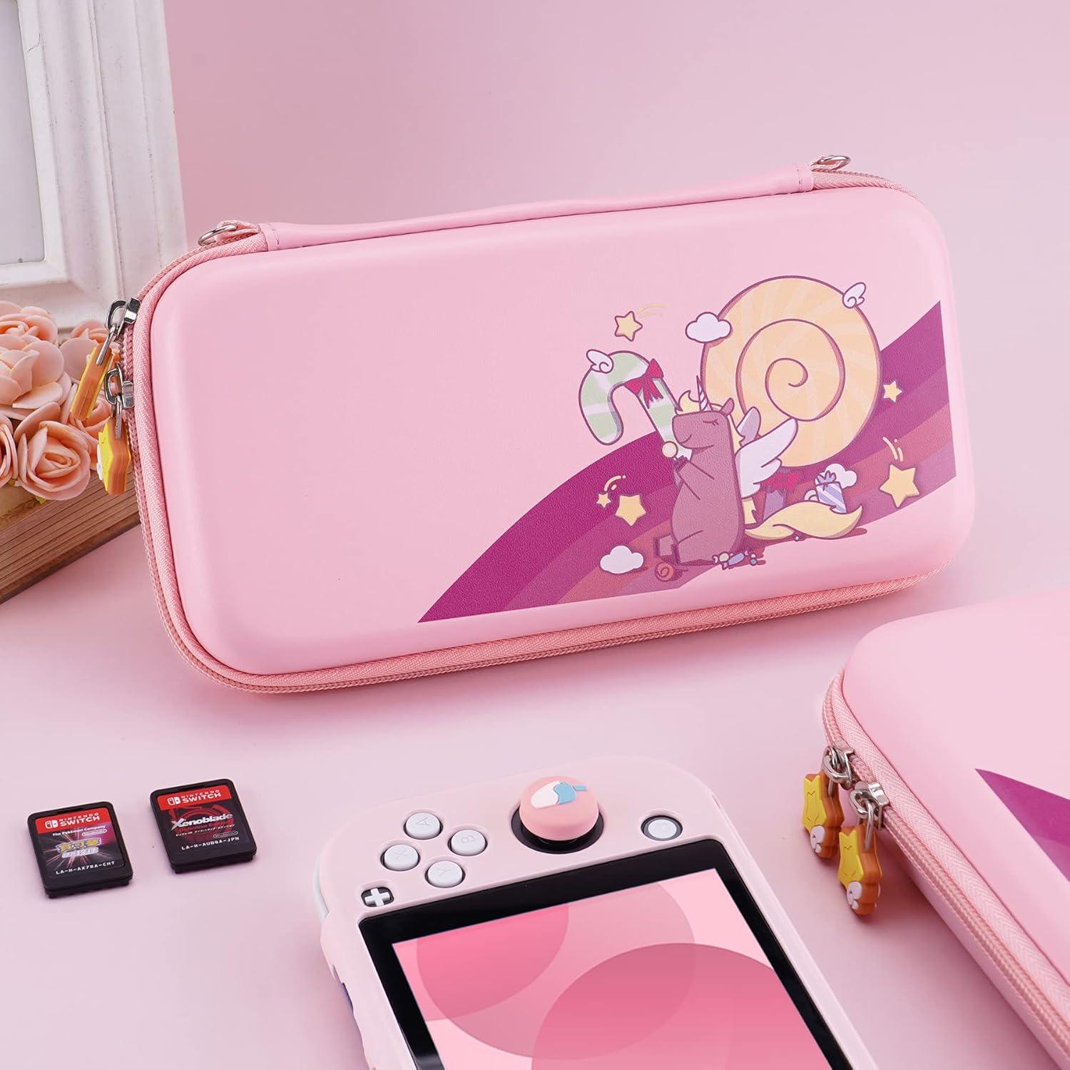 Funda de Transporte Dura eXtremeRate para Nintendo Switch Lite Rosa