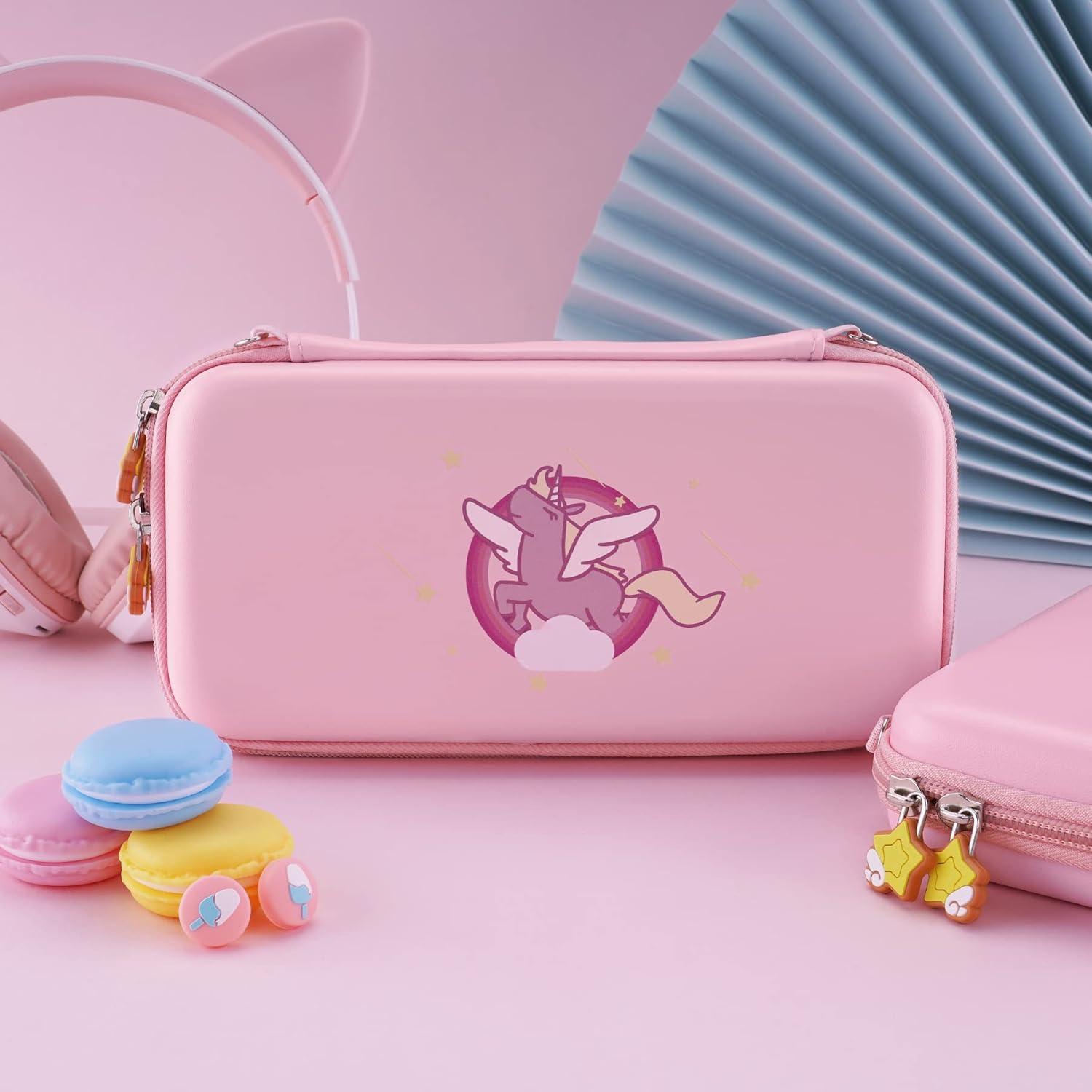 Funda de Transporte Dura eXtremeRate para Nintendo Switch Lite Rosa