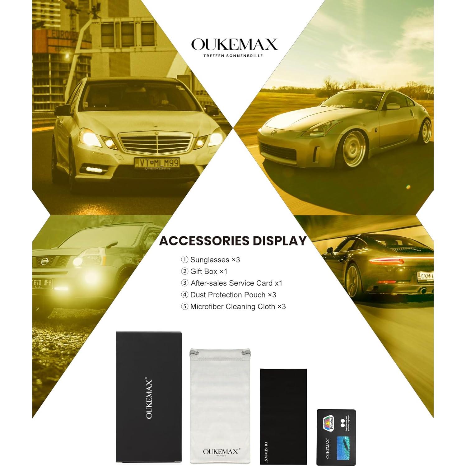 Gafas de sol polarizadas OUKEMAX UV400 unisex 3 paquetes