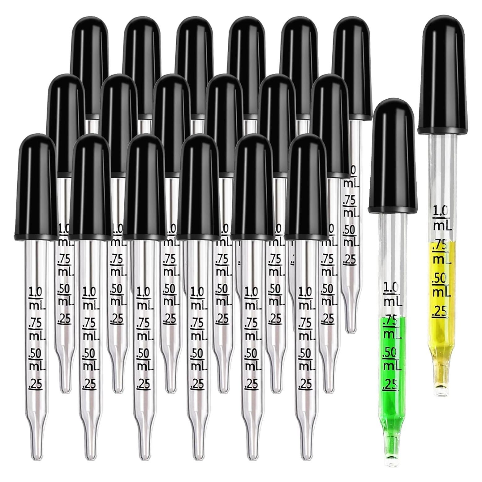 Cuentagotas de Vidrio Teenitor 20 Piezas 1 mL para Aceites