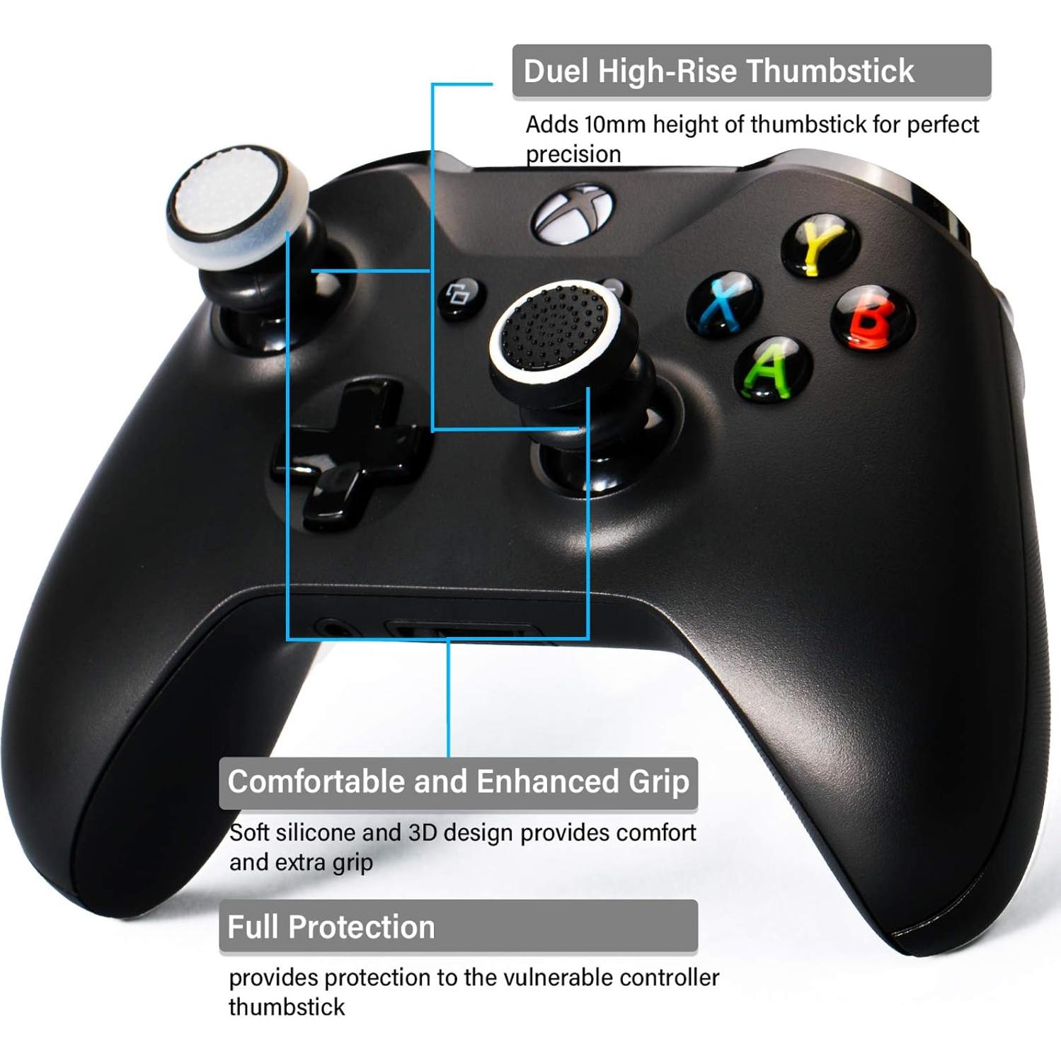 Extensores de Thumbstick y Cubierta de Silicona PlayRealm para Xbox