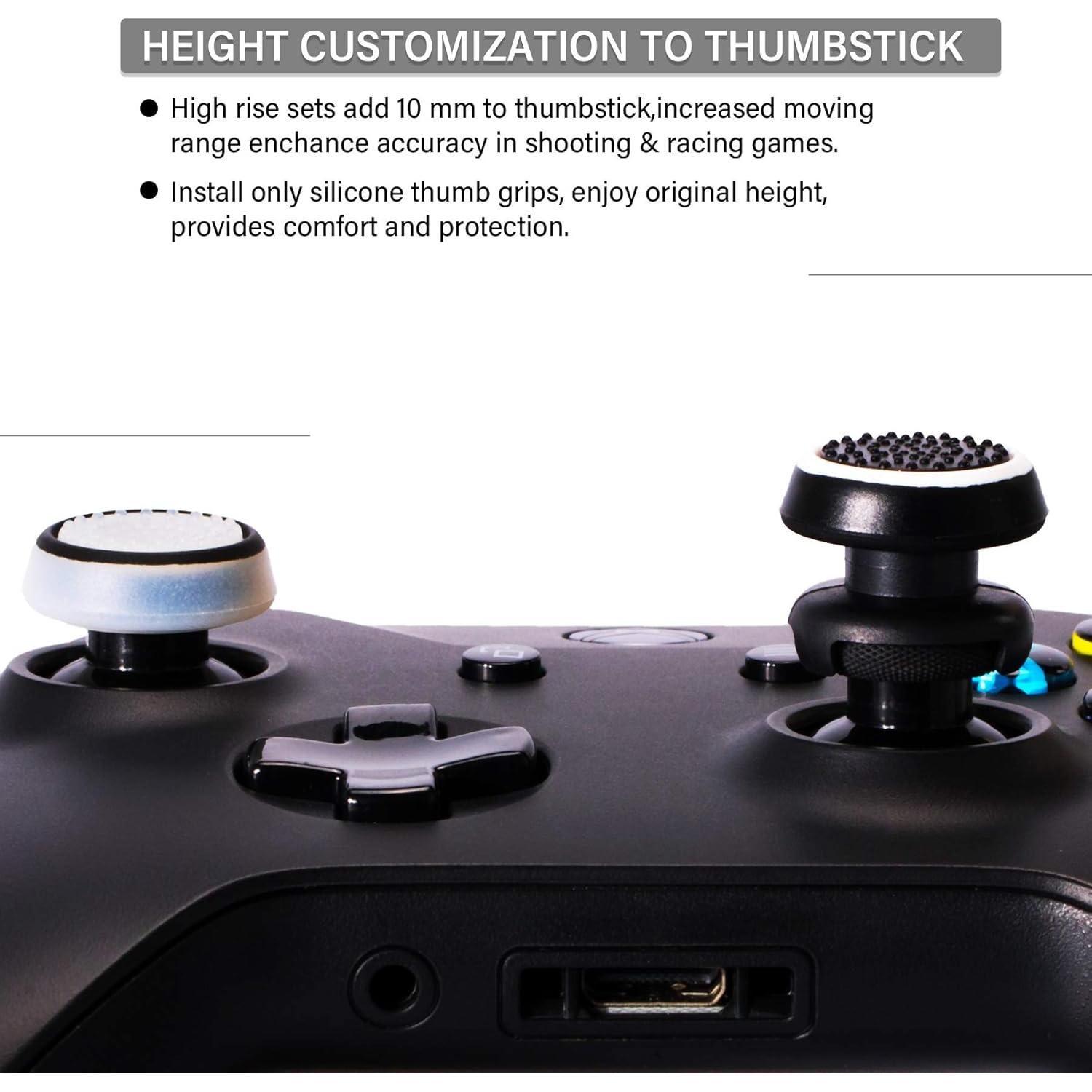 Extensores de Thumbstick y Cubierta de Silicona PlayRealm para Xbox