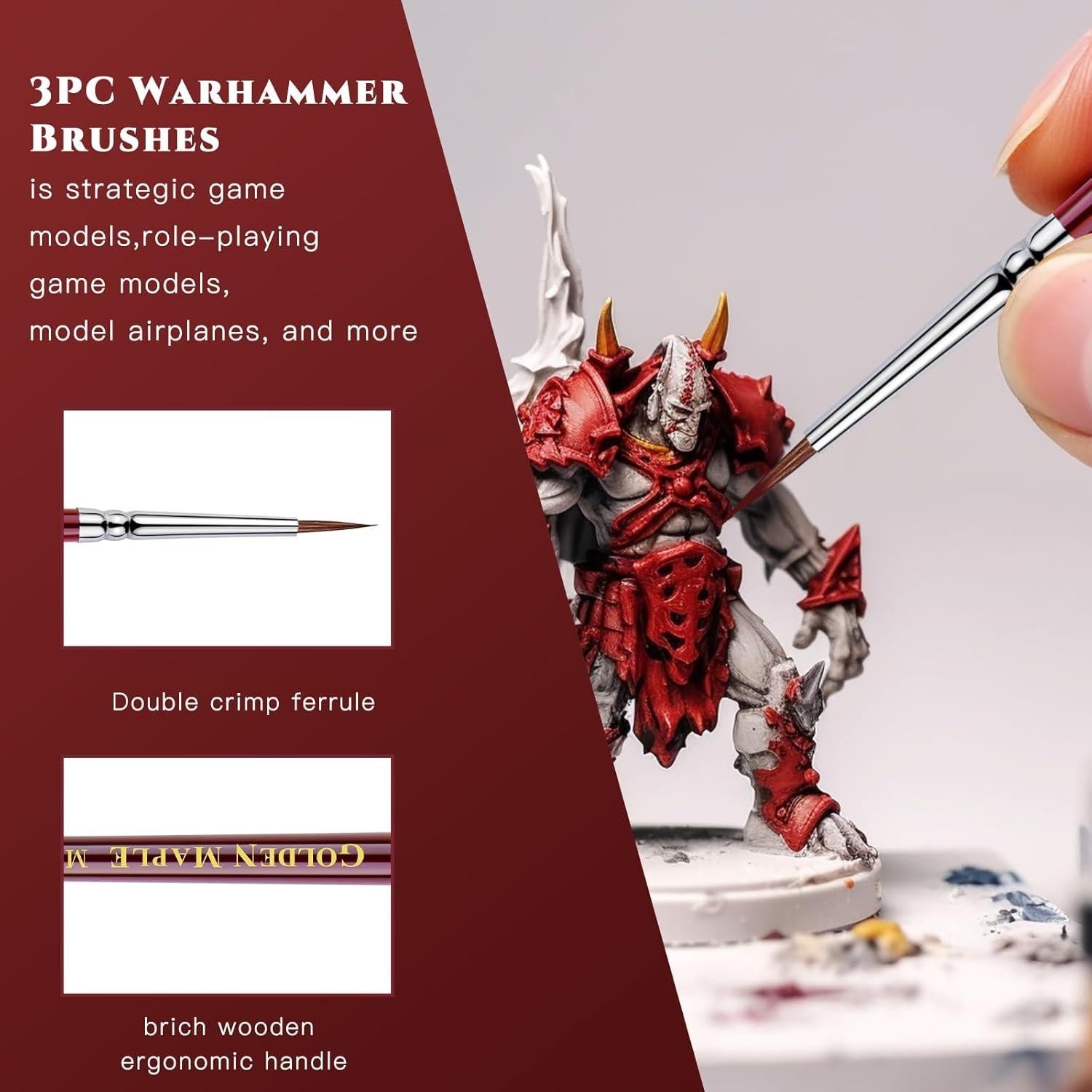 Pinceles de Pintura Kolinsky Sable Golden Maple 3/0 4/0 5/0