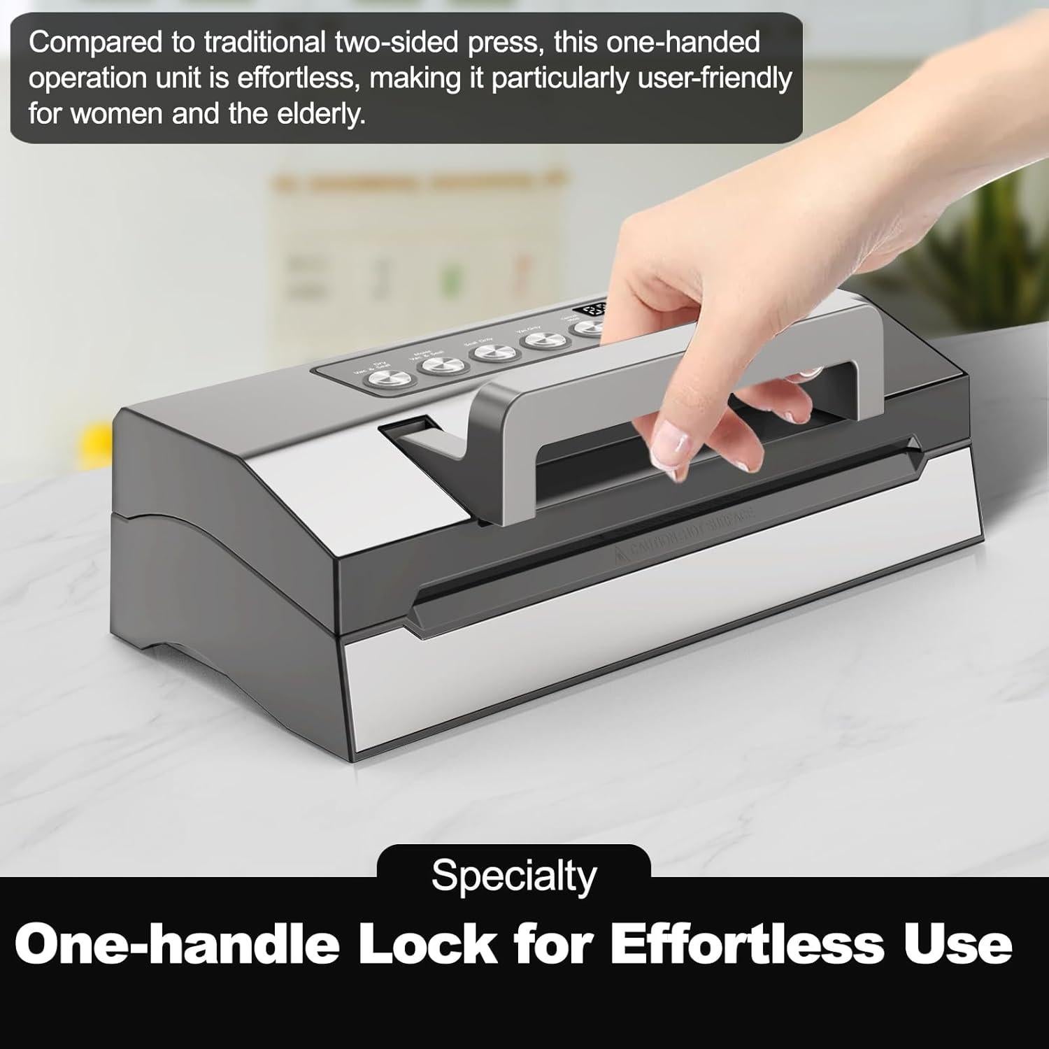 Sellador al Vacío LIWUNON VS8002 Acero Inoxidable Doble Sellado