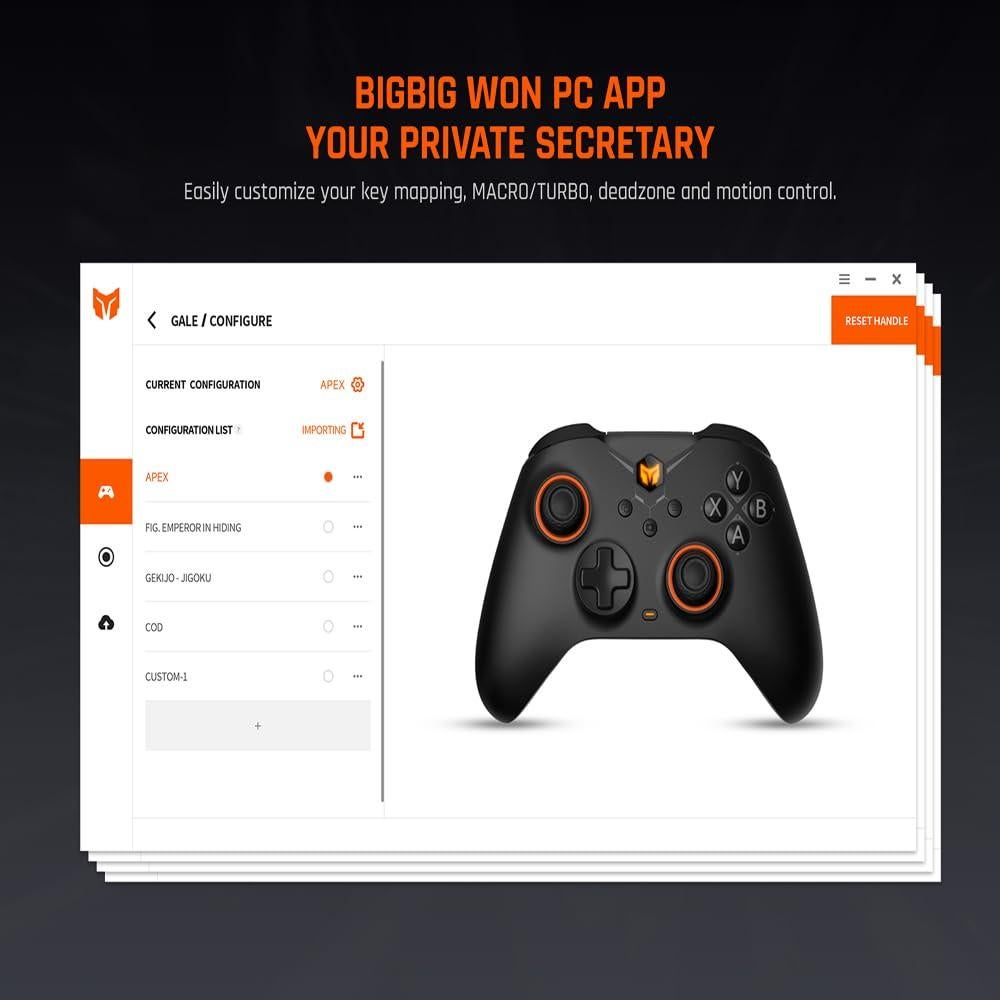 Controlador Inalámbrico BIGBIG WON Gale para PC y Switch - 4 Botones Personalizados