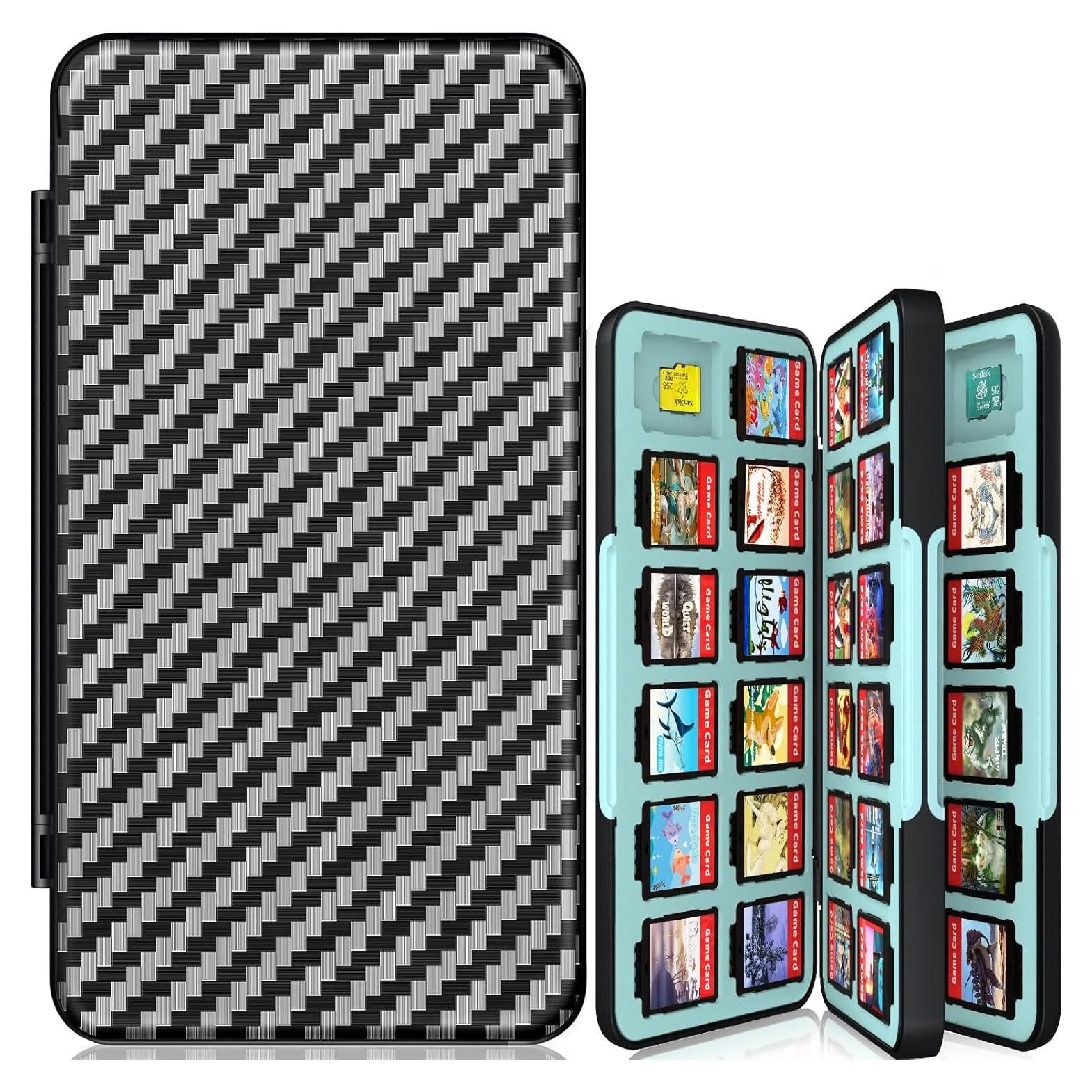 Estuche Duro CYKOARMOR para 48 Juegos Nintendo Switch - Azul Negro