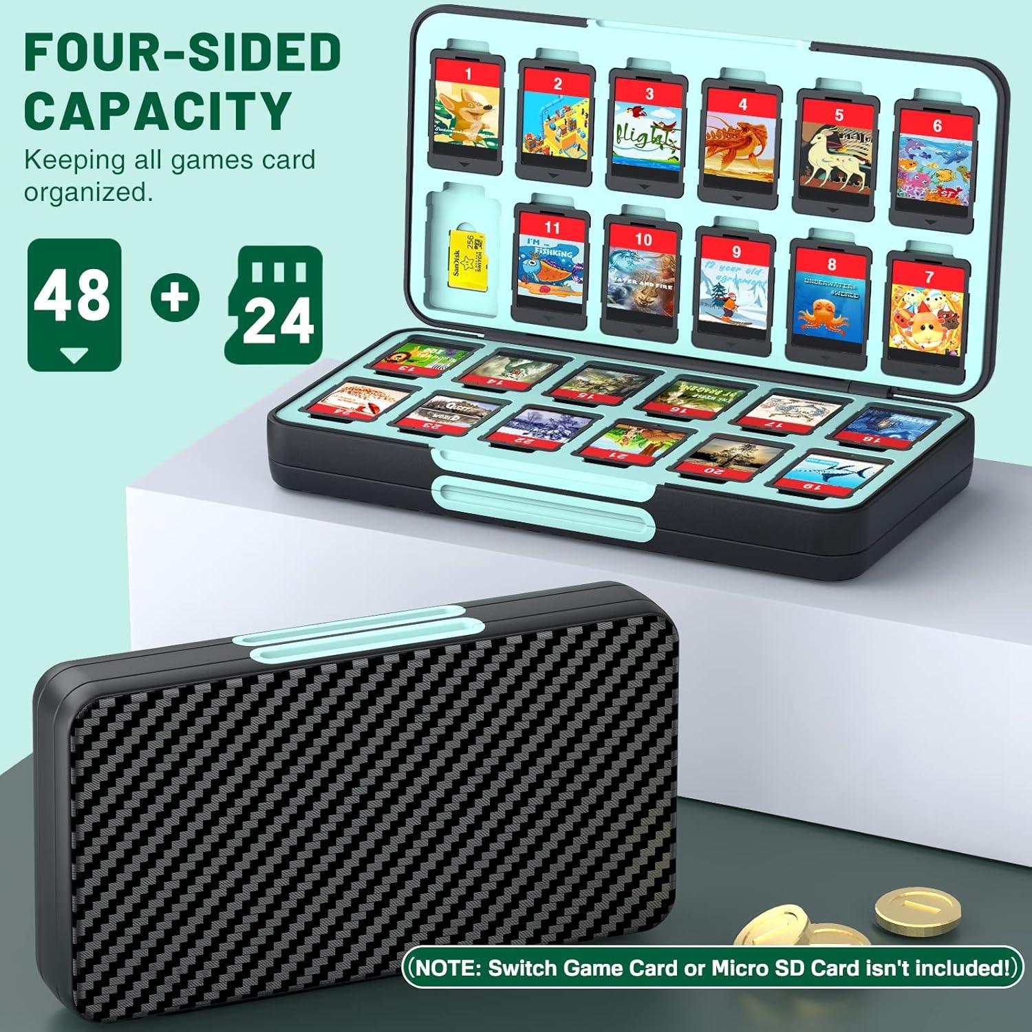 Estuche Duro CYKOARMOR para 48 Juegos Nintendo Switch - Azul Negro