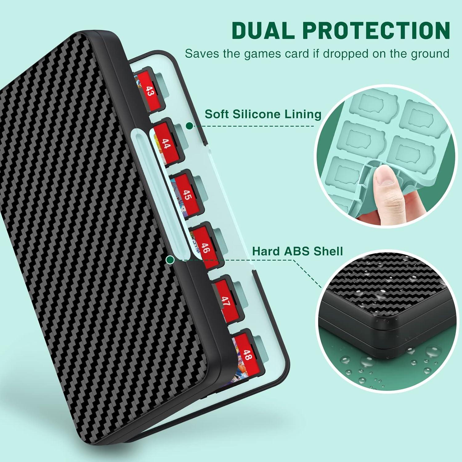 Estuche Duro CYKOARMOR para 48 Juegos Nintendo Switch - Azul Negro