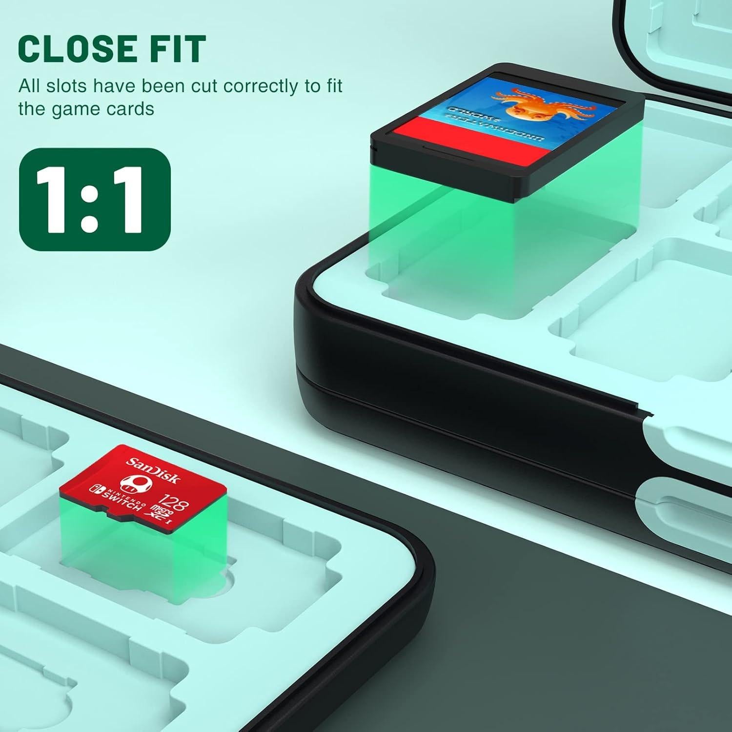 Estuche Duro CYKOARMOR para 48 Juegos Nintendo Switch - Azul Negro