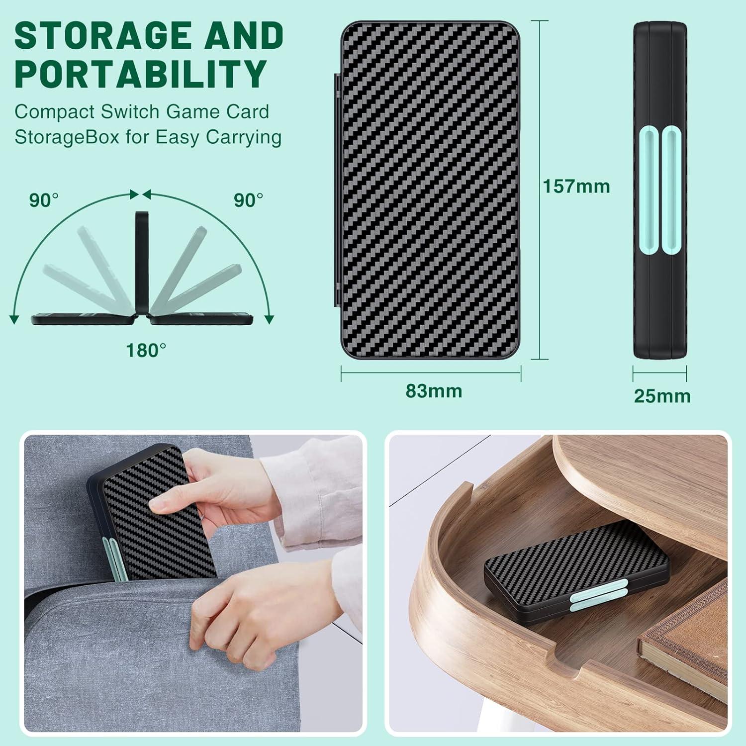 Estuche Duro CYKOARMOR para 48 Juegos Nintendo Switch - Azul Negro