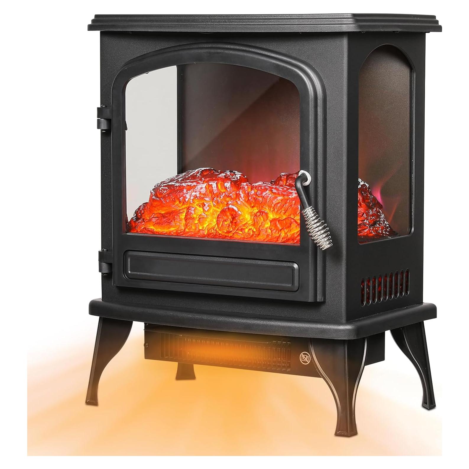 Calentador de Chimenea Eléctrica Polias SF-1817 1400W Negro
