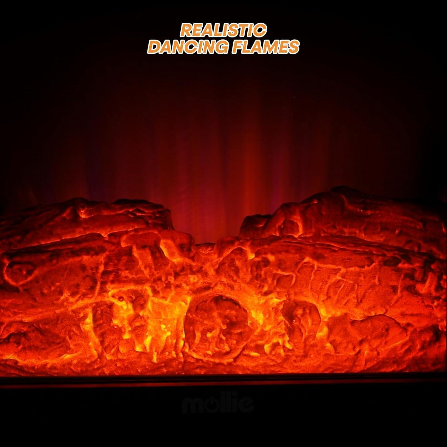 Calentador de Chimenea Eléctrica Polias SF-1817 1400W Negro