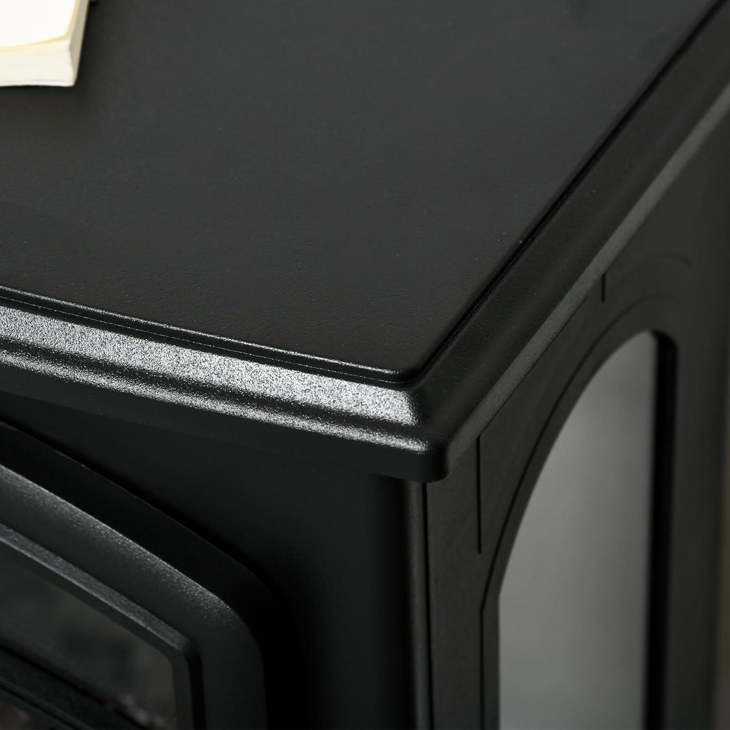 Estufa Eléctrica HOMCOM Chimenea Independiente 750W/1500W Negro