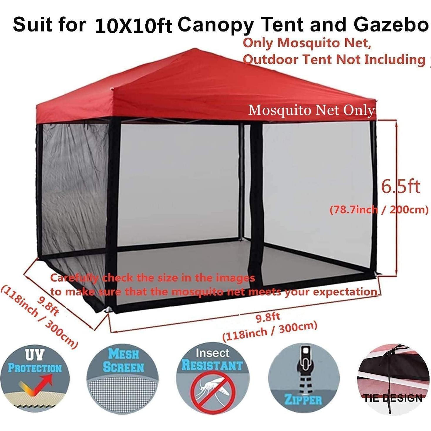 Red de Mosquito PROHIKER para Gazebo 3,05 x 1,98 m Negra