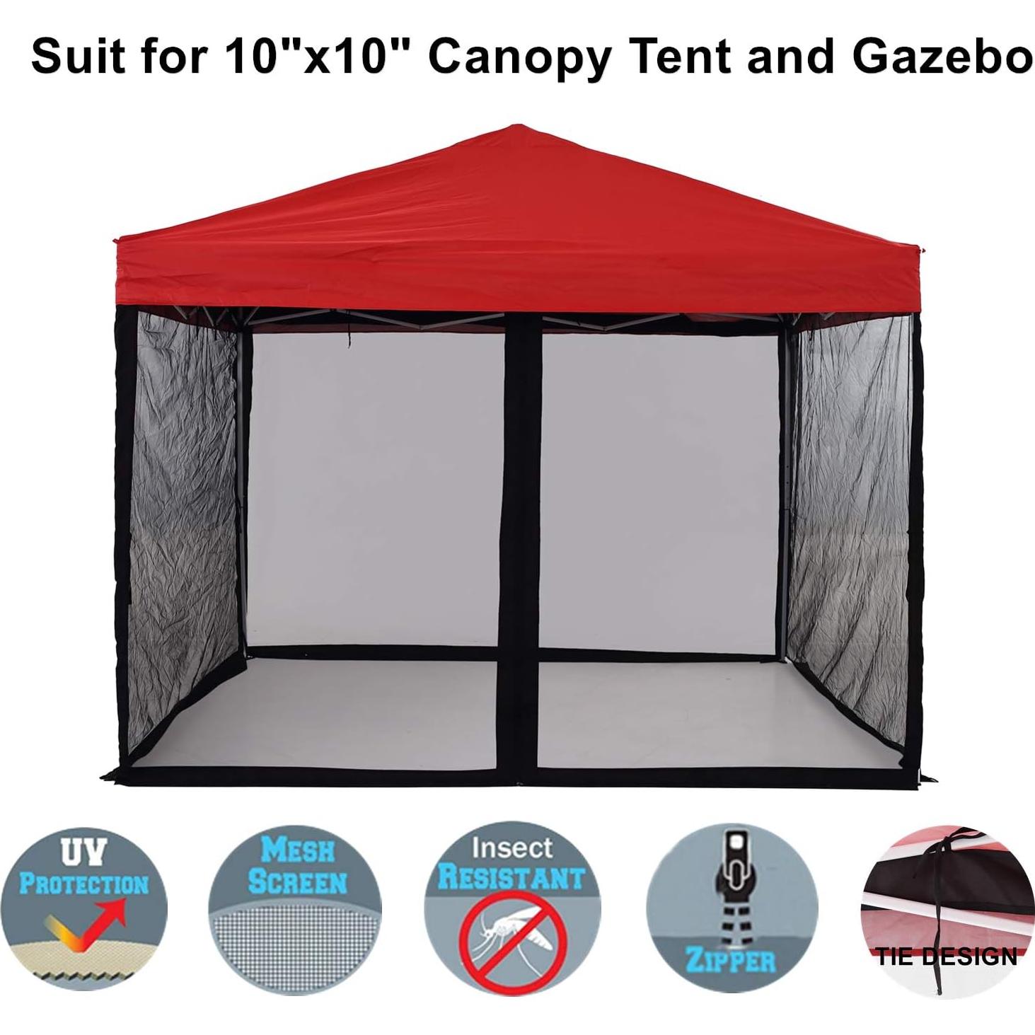 Red de Mosquito PROHIKER para Gazebo 3,05 x 1,98 m Negra