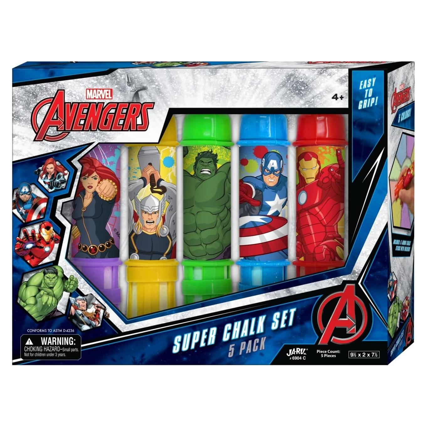 Soporte de Tiza Jumbo Marvel Avengers - 5 Tizas No Tóxicas